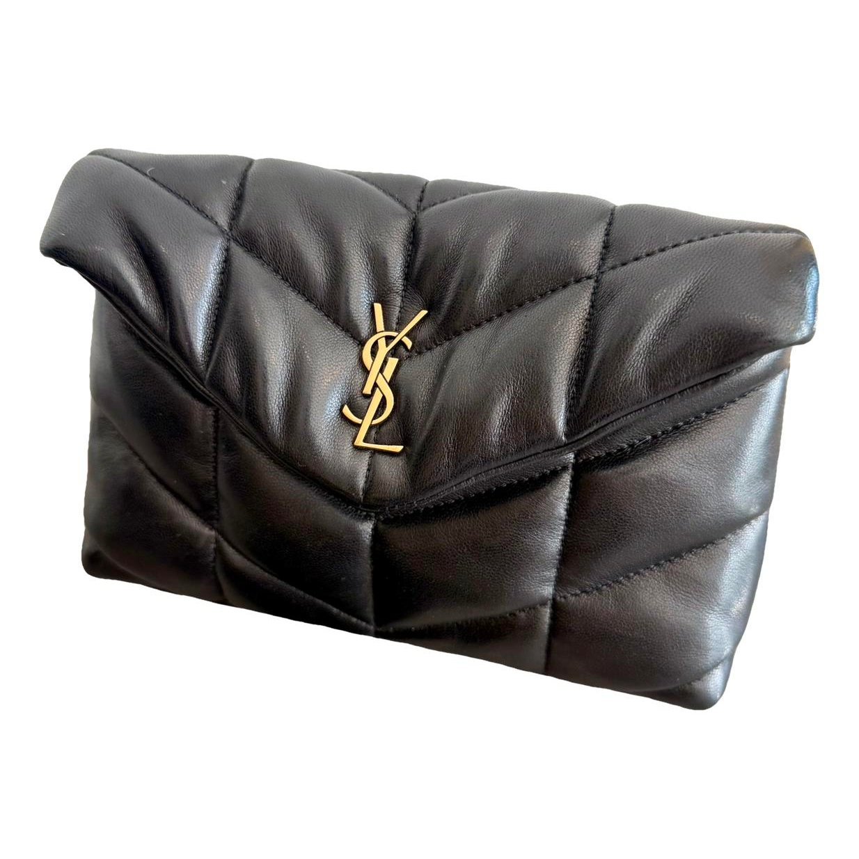 Leather clutch bag