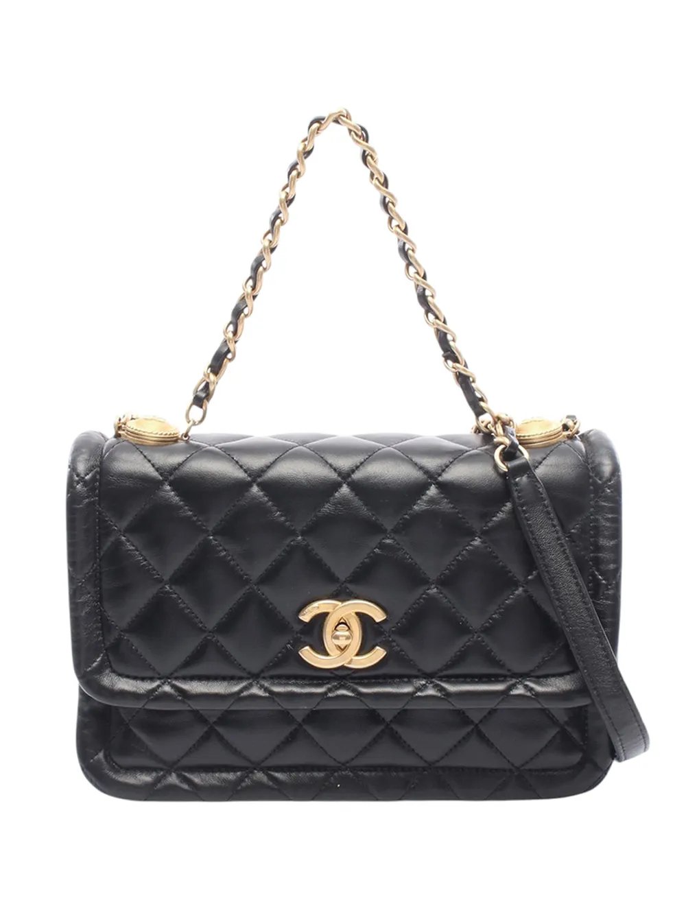 2020 Quilted Shiny Lambskin Flap satchel