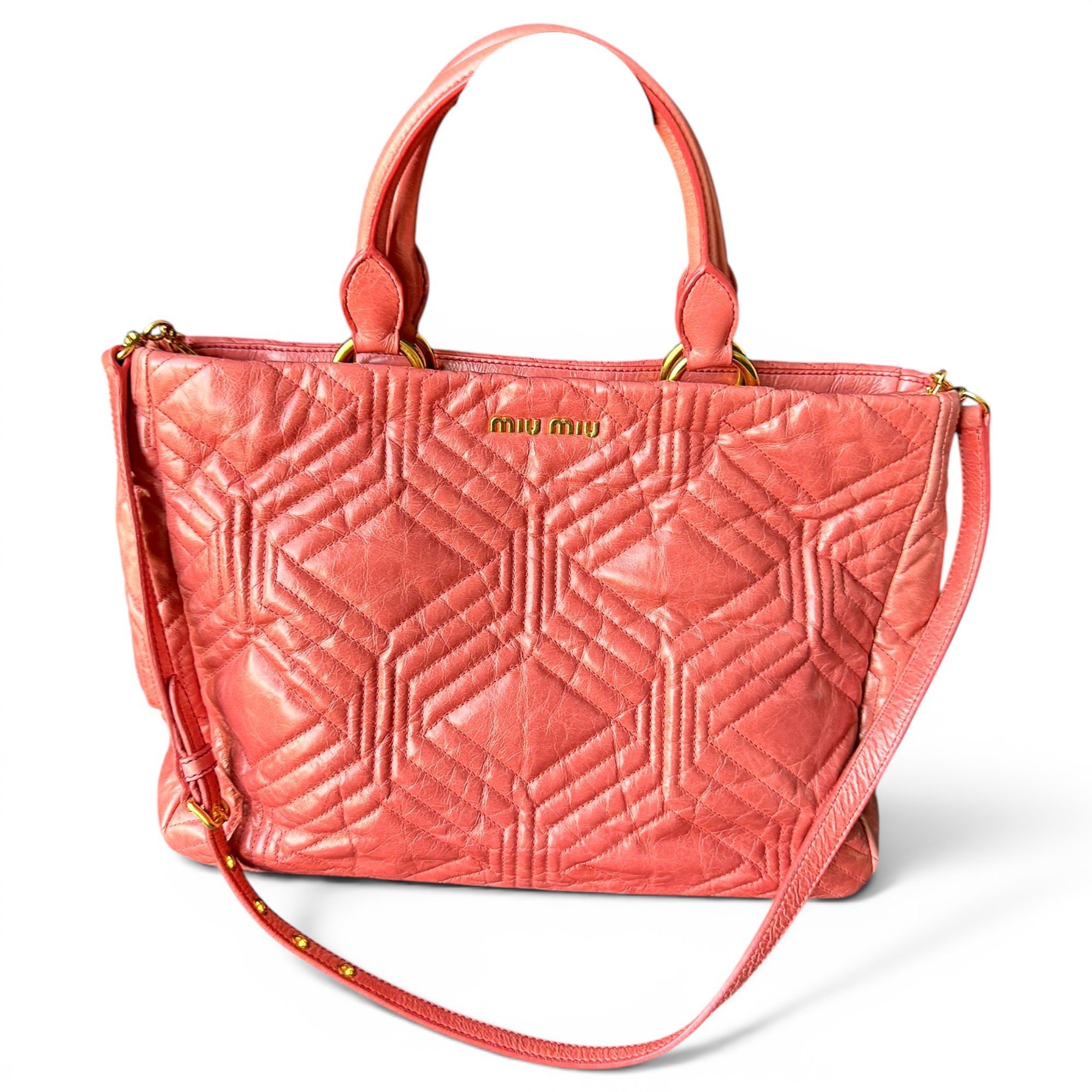 Miu Miu Vitello leather tote