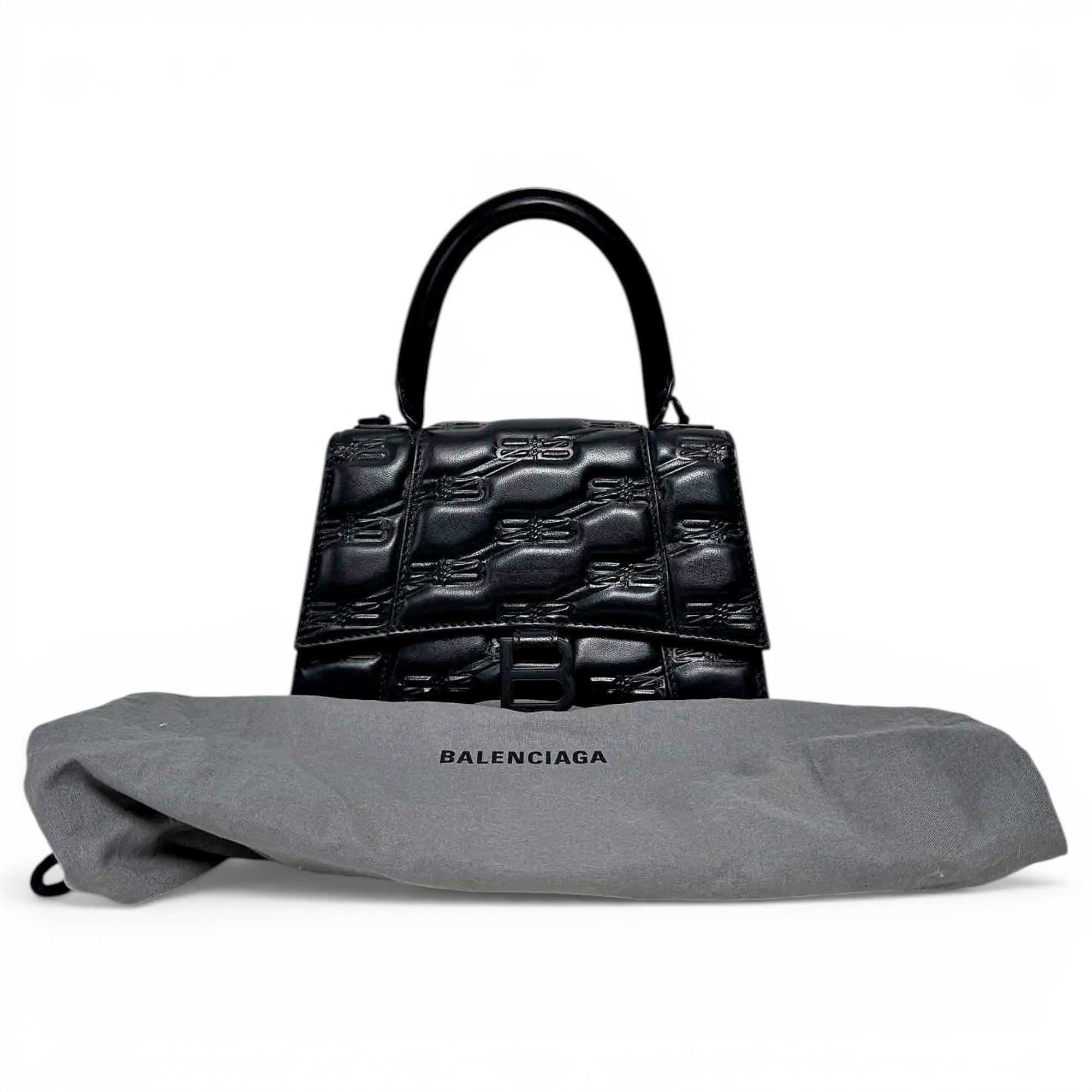 Hourglass leather handbag