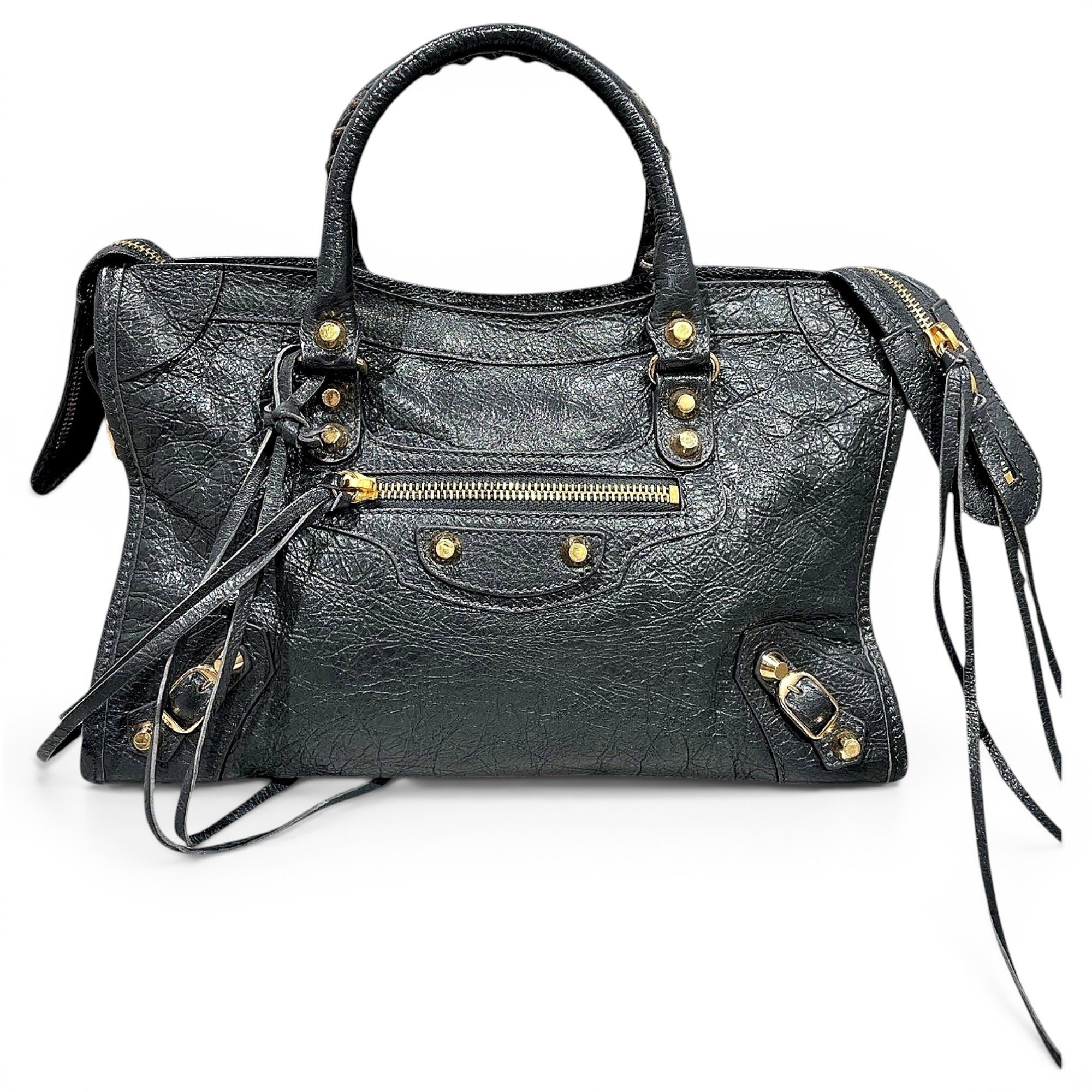 City leather handbag
