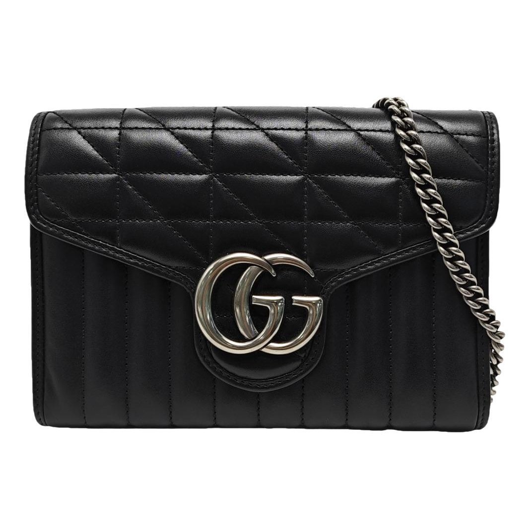 Pearly GG Marmont Chain Wallet leather handbag