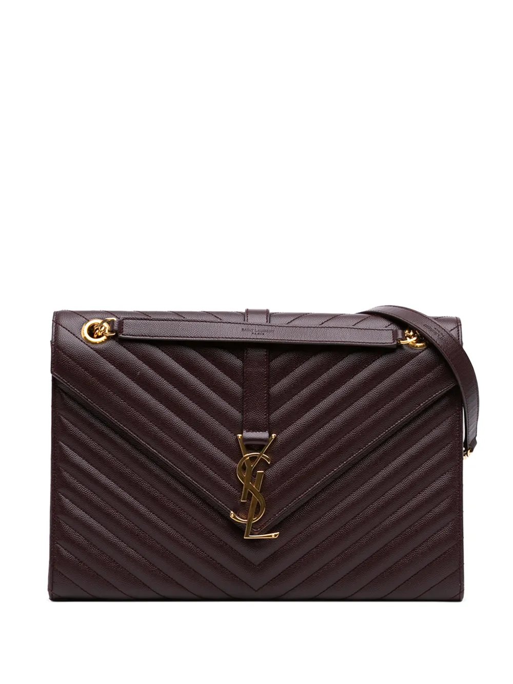 2014 Large Chevron Grain de Poudre Monogram Envelope Bag shoulder bag
