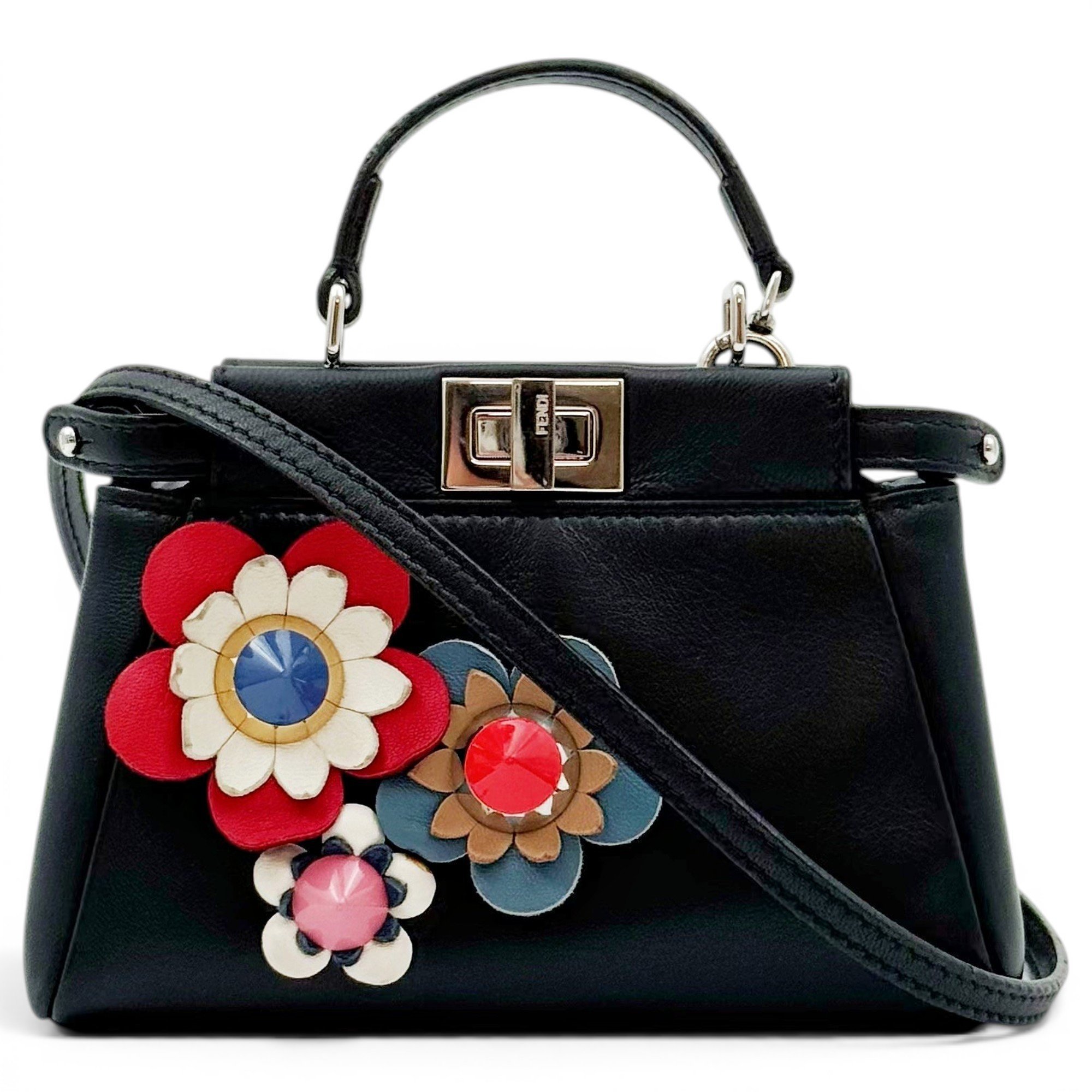 Peekaboo mini pocket leather handbag