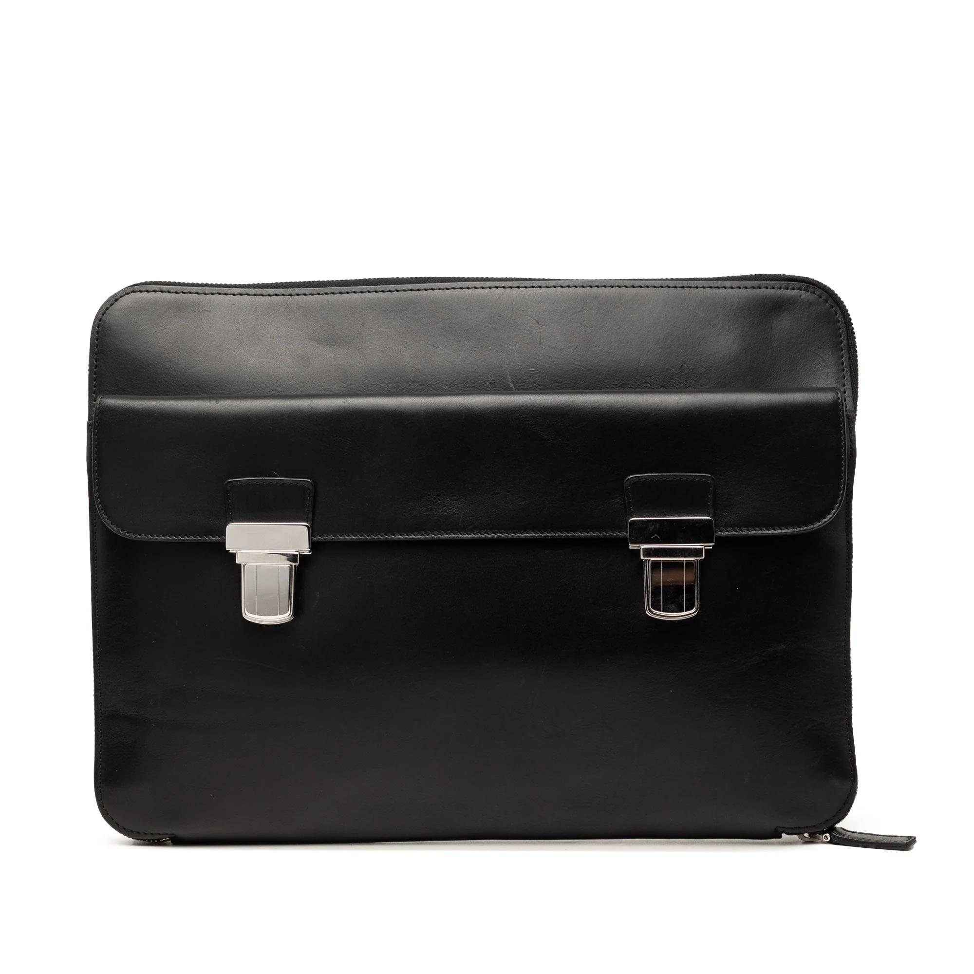 Leather clutch bag