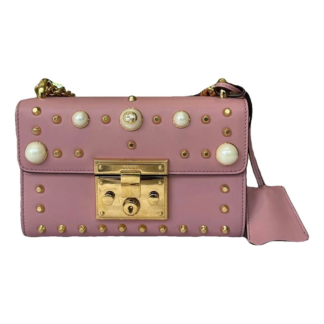 Padlock leather handbag