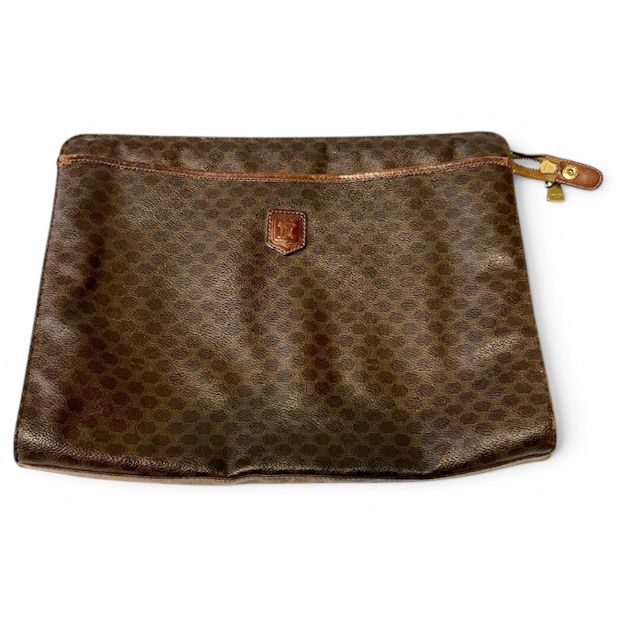 Triomphe Vintage leather clutch bag