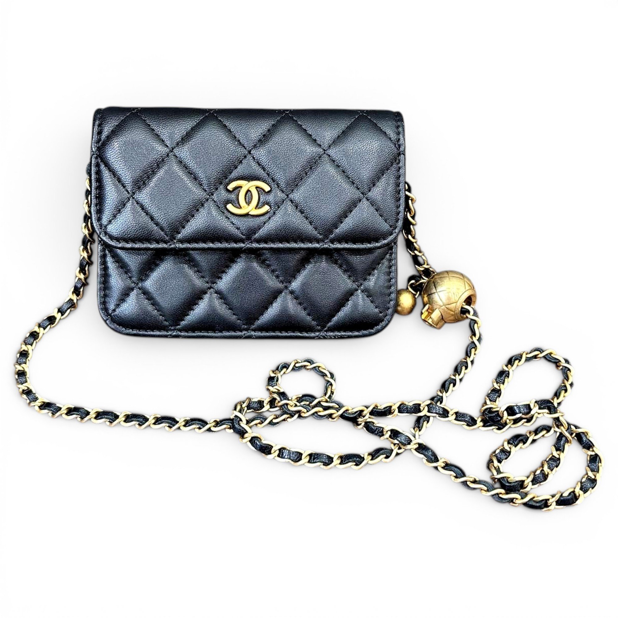 Wallet On Chain leather handbag