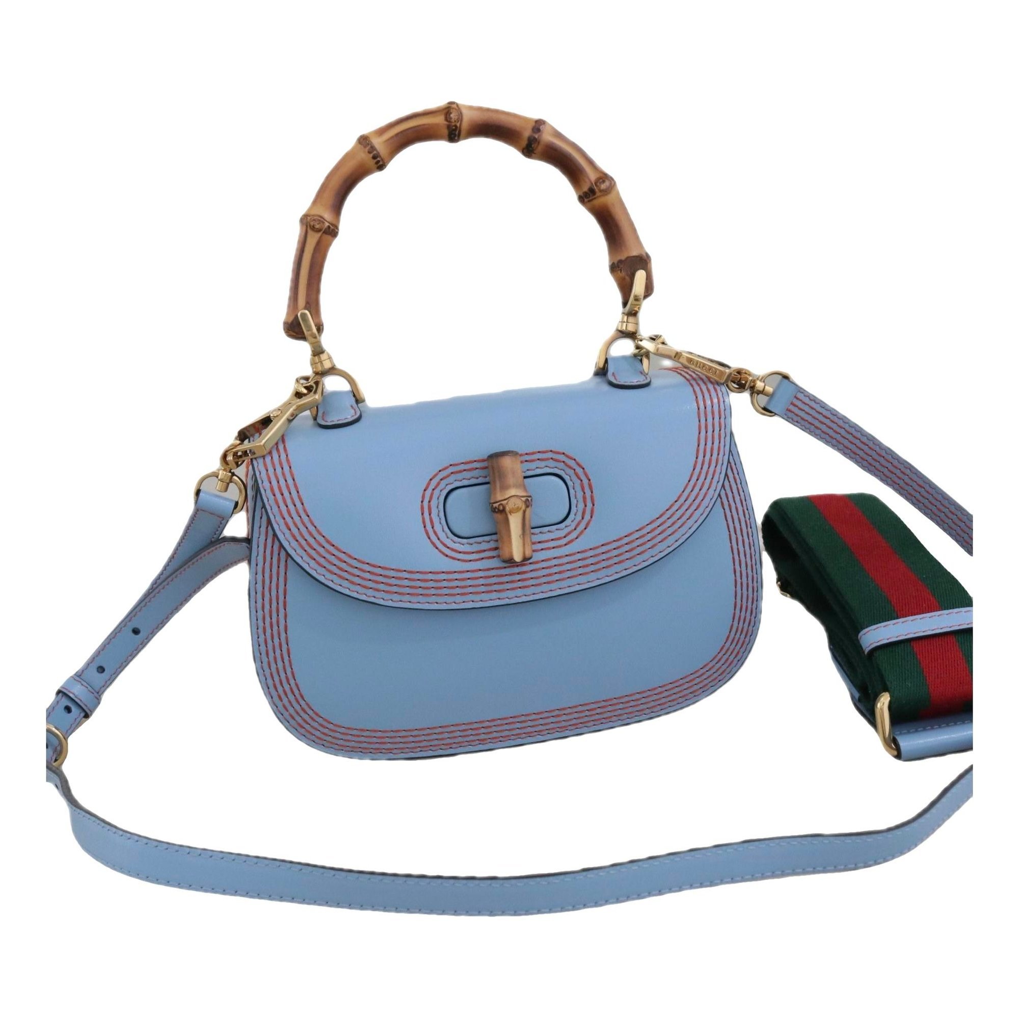 Convertible Bamboo Top Handle leather handbag