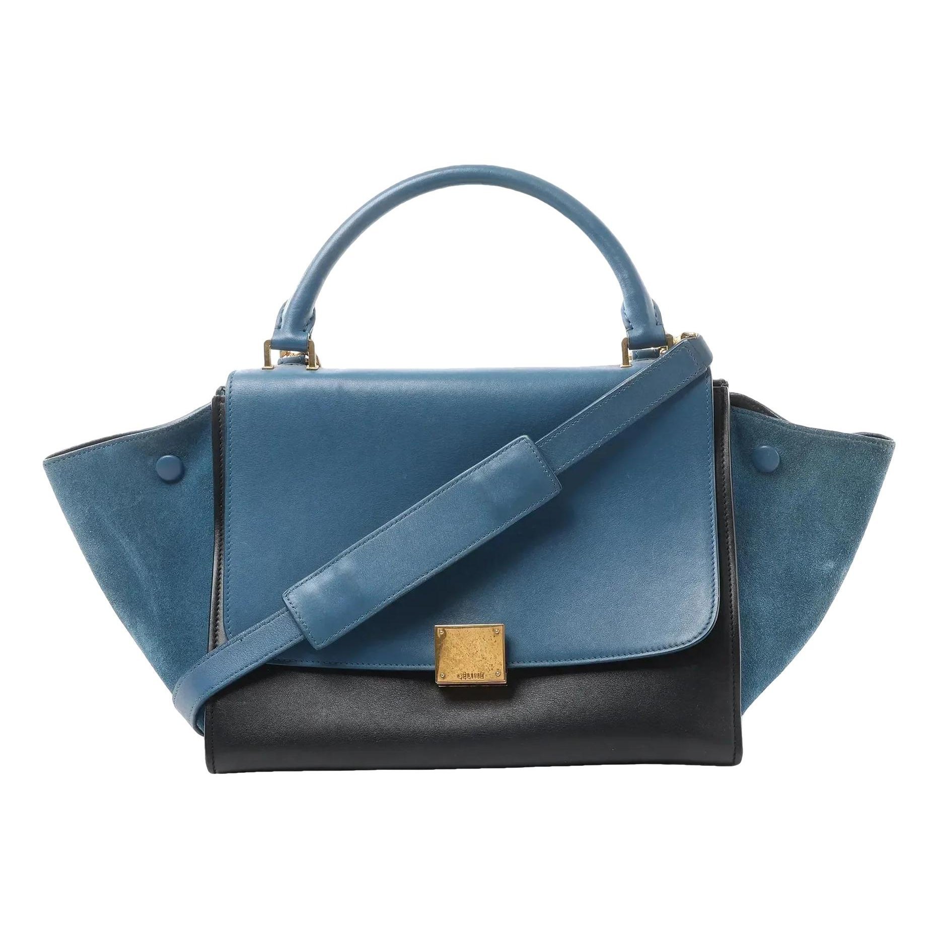 Trapèze leather handbag