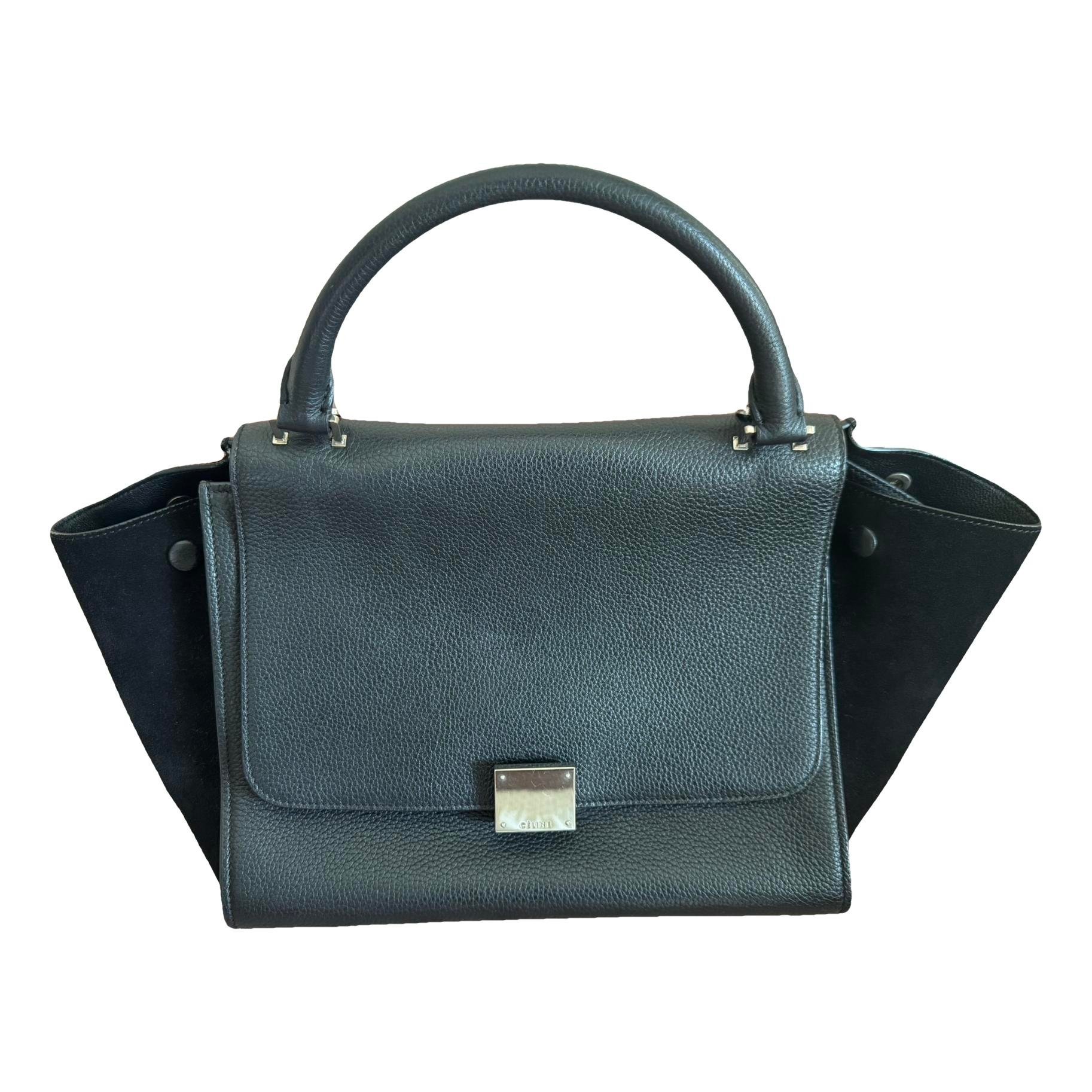 Trapèze leather handbag