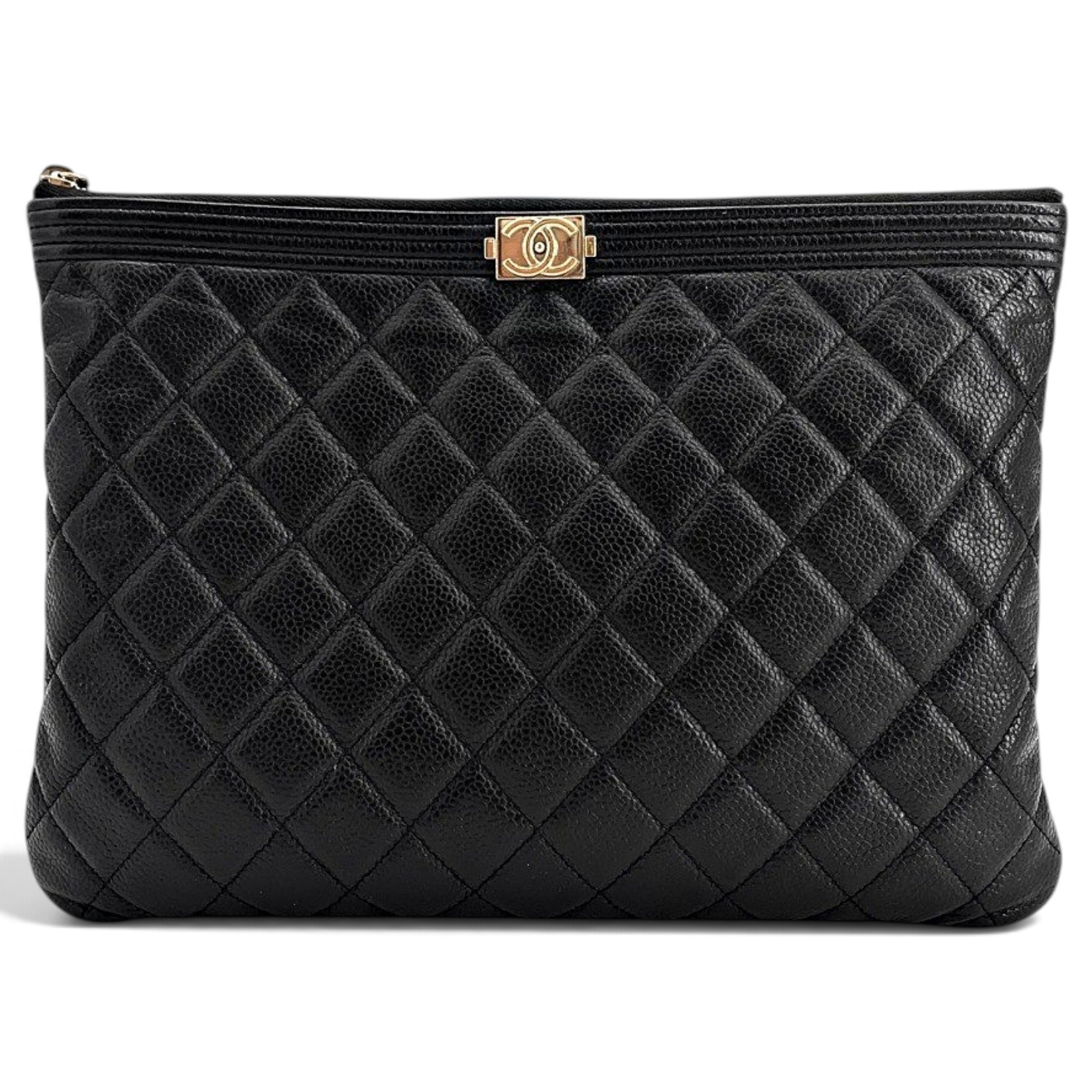 Leather clutch bag