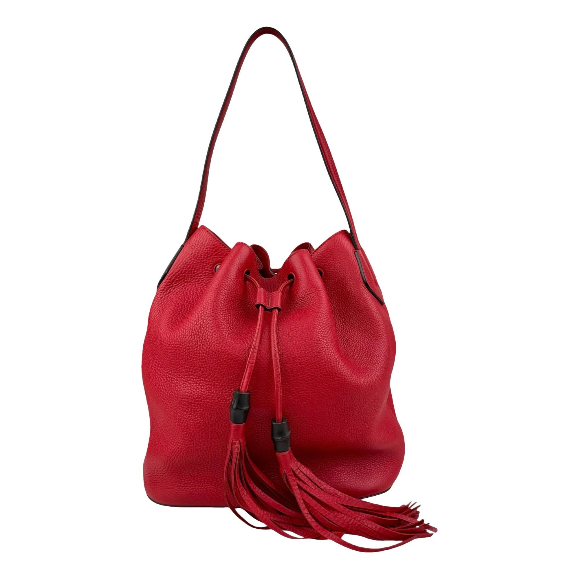 Miss Bamboo Bucket leather handbag