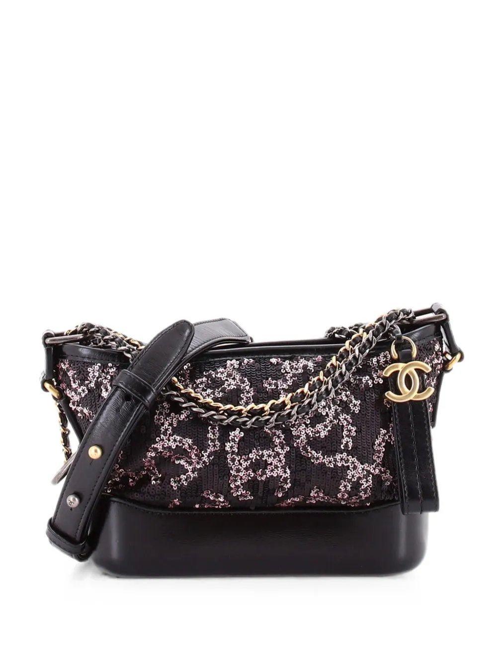 Gabrielle Logo Motif Sequins Small hobo bag