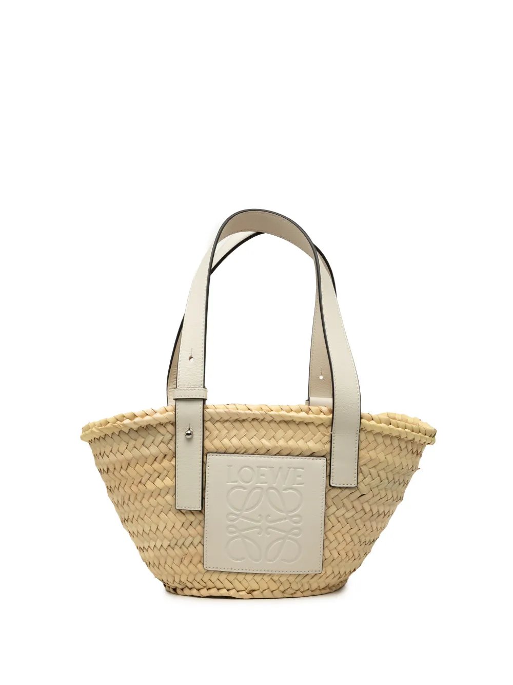 2023 Small Raffia Anagram Basket tote bag