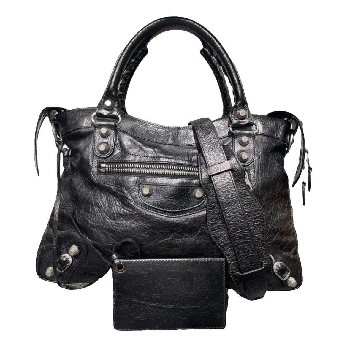 City leather handbag