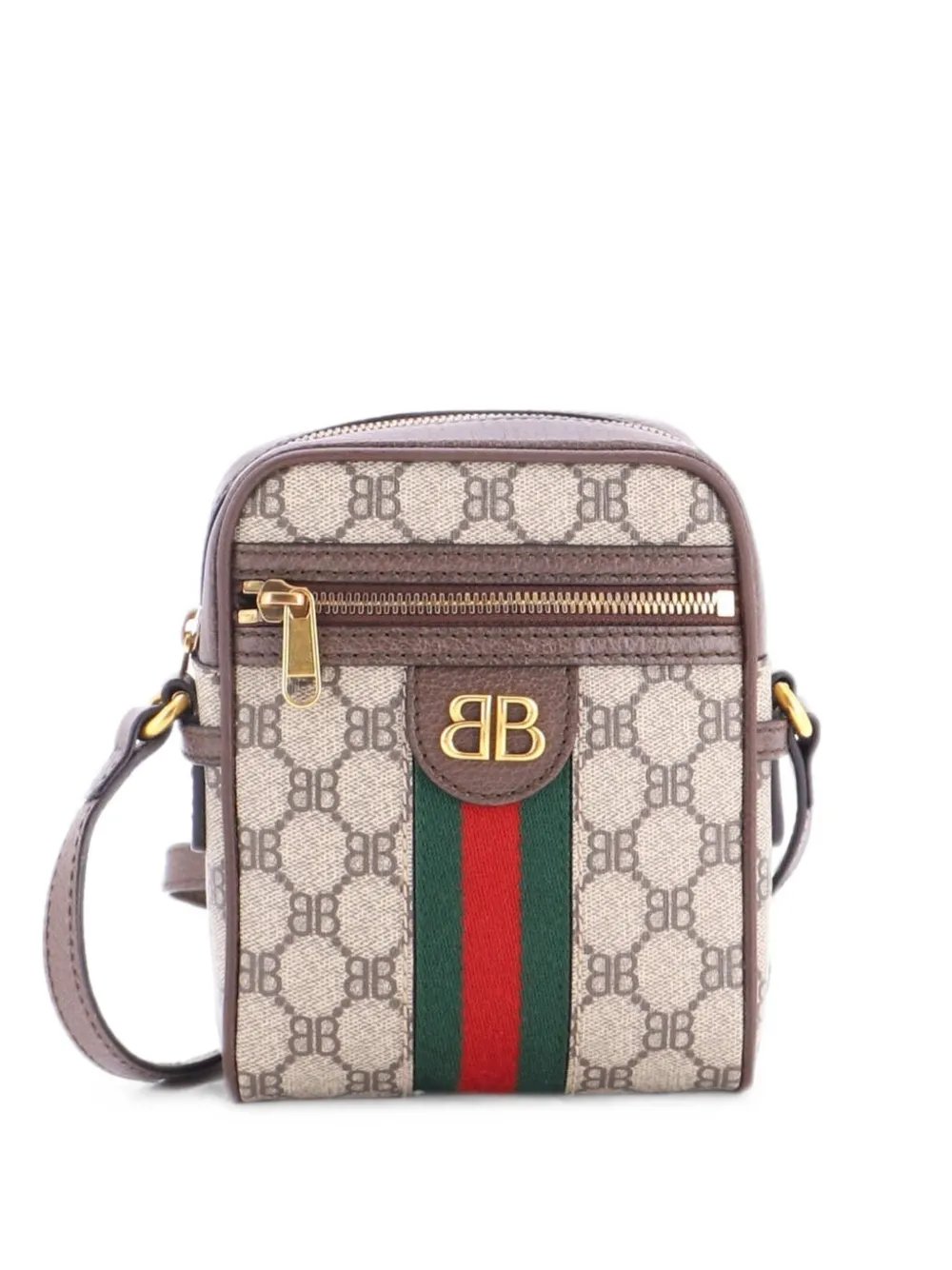 Balenciaga x Gucci The Hacker Project Zip Messenger Bag BB Coated Canvas Mini crossbody bag