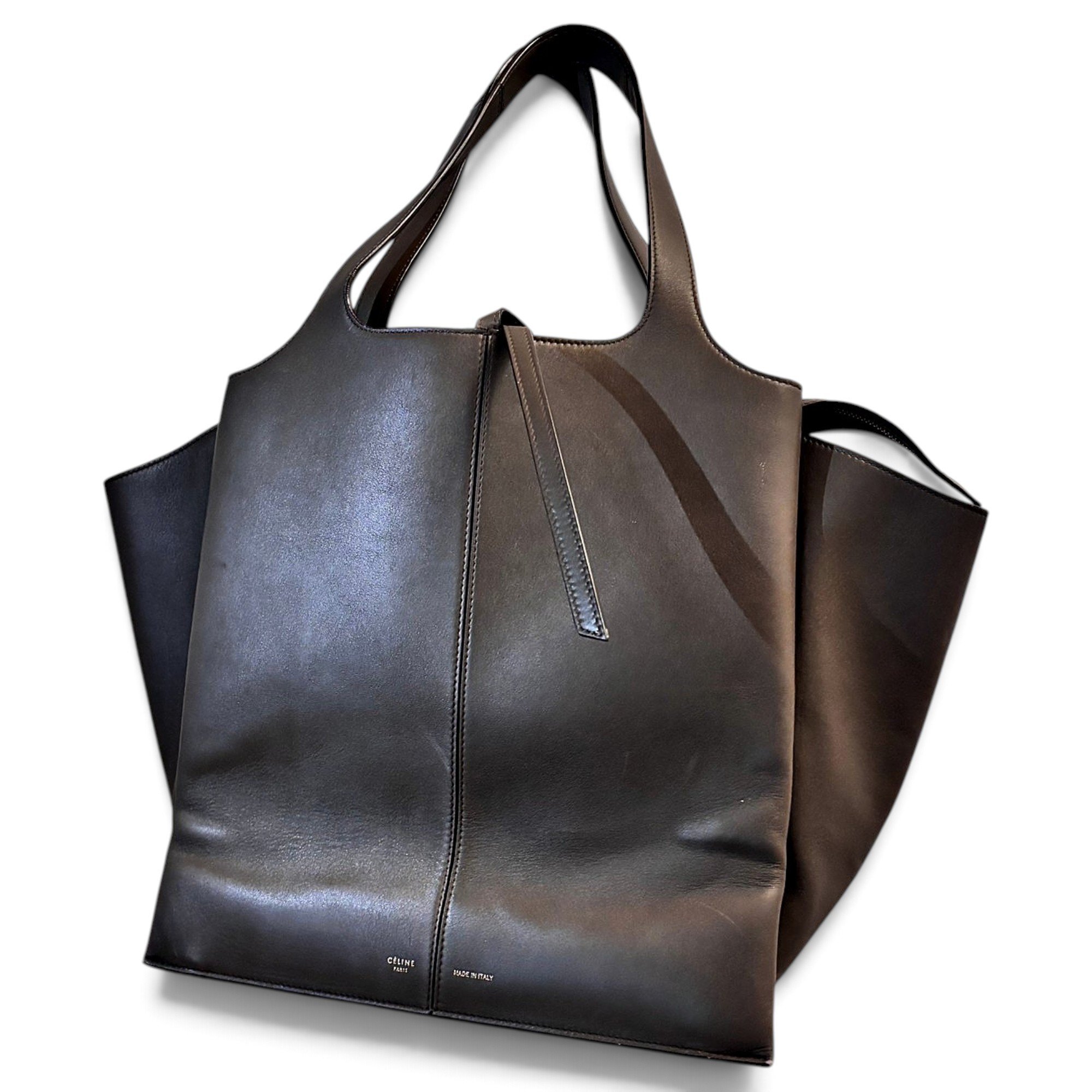 Tri-Fold leather tote
