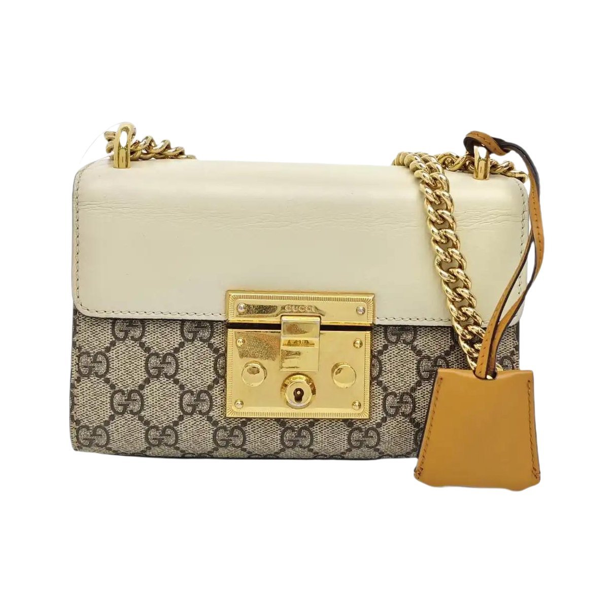 Padlock leather handbag