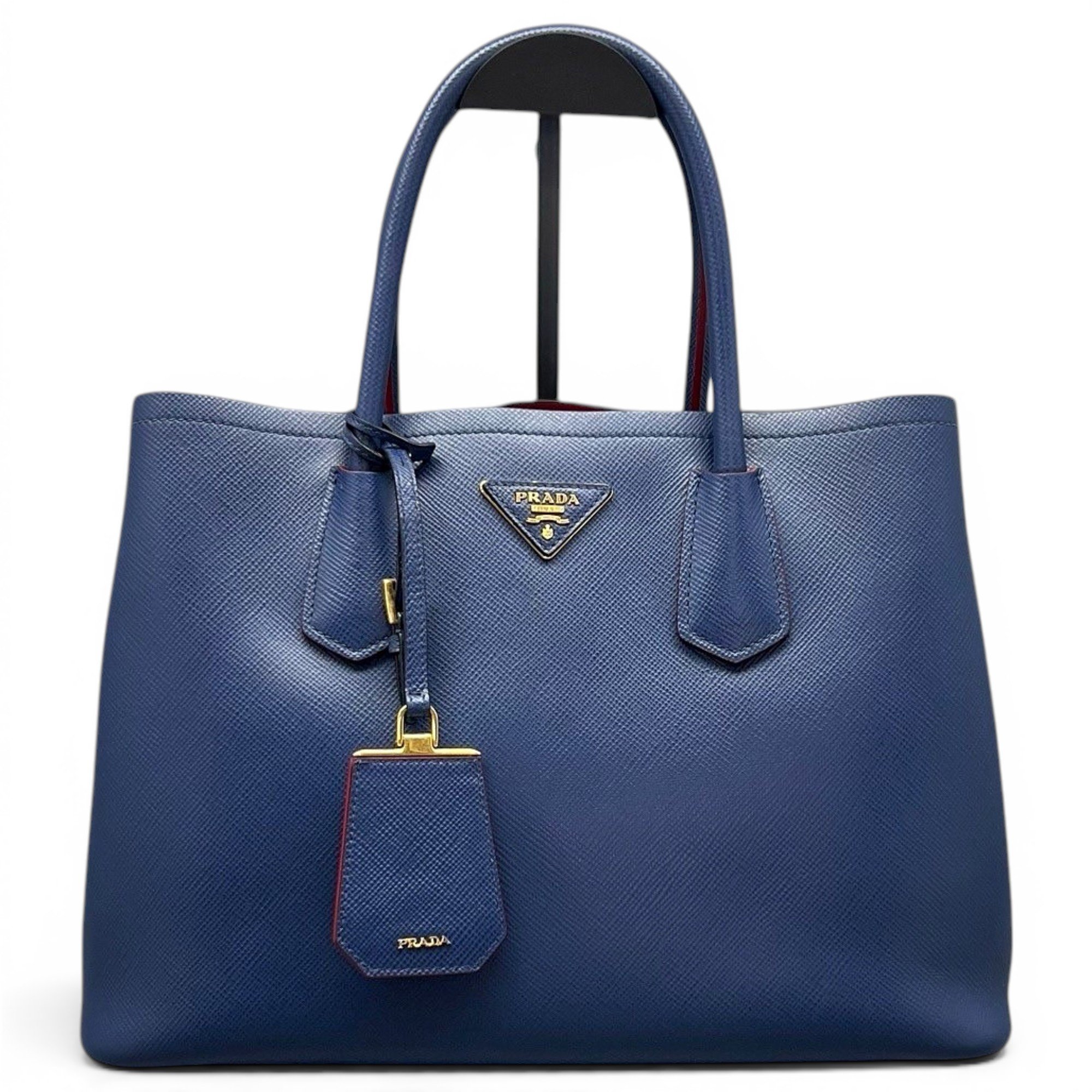 Double leather handbag