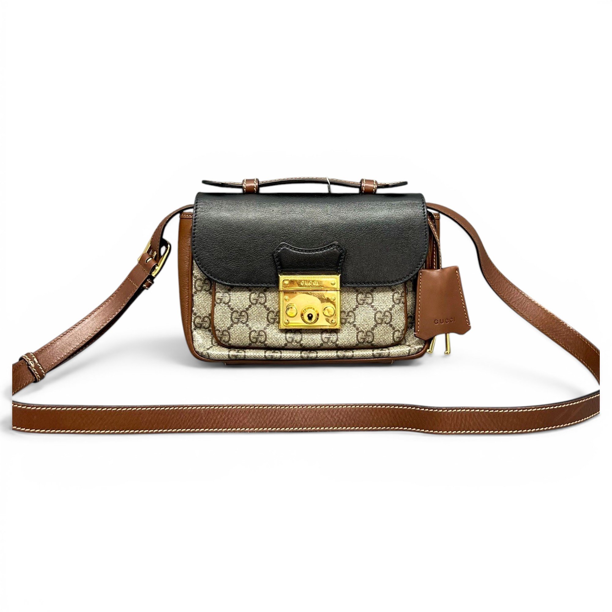 Padlock leather handbag