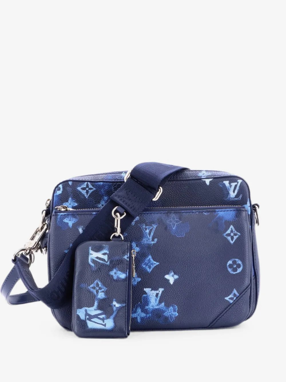 Trio Messenger Bag Limited Edition Monogram Ink Watercolor Leather crossbody bag