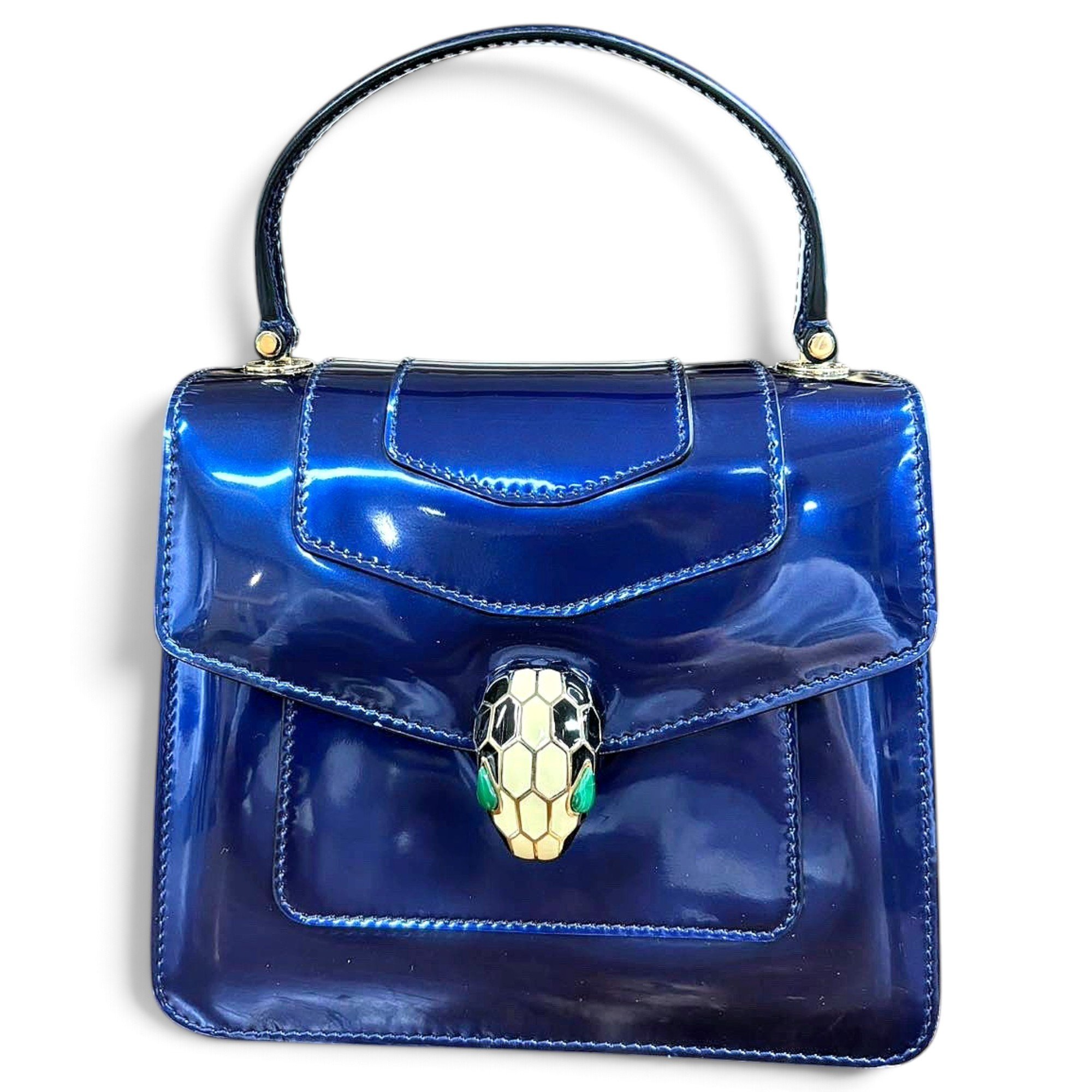 Serpenti patent leather handbag