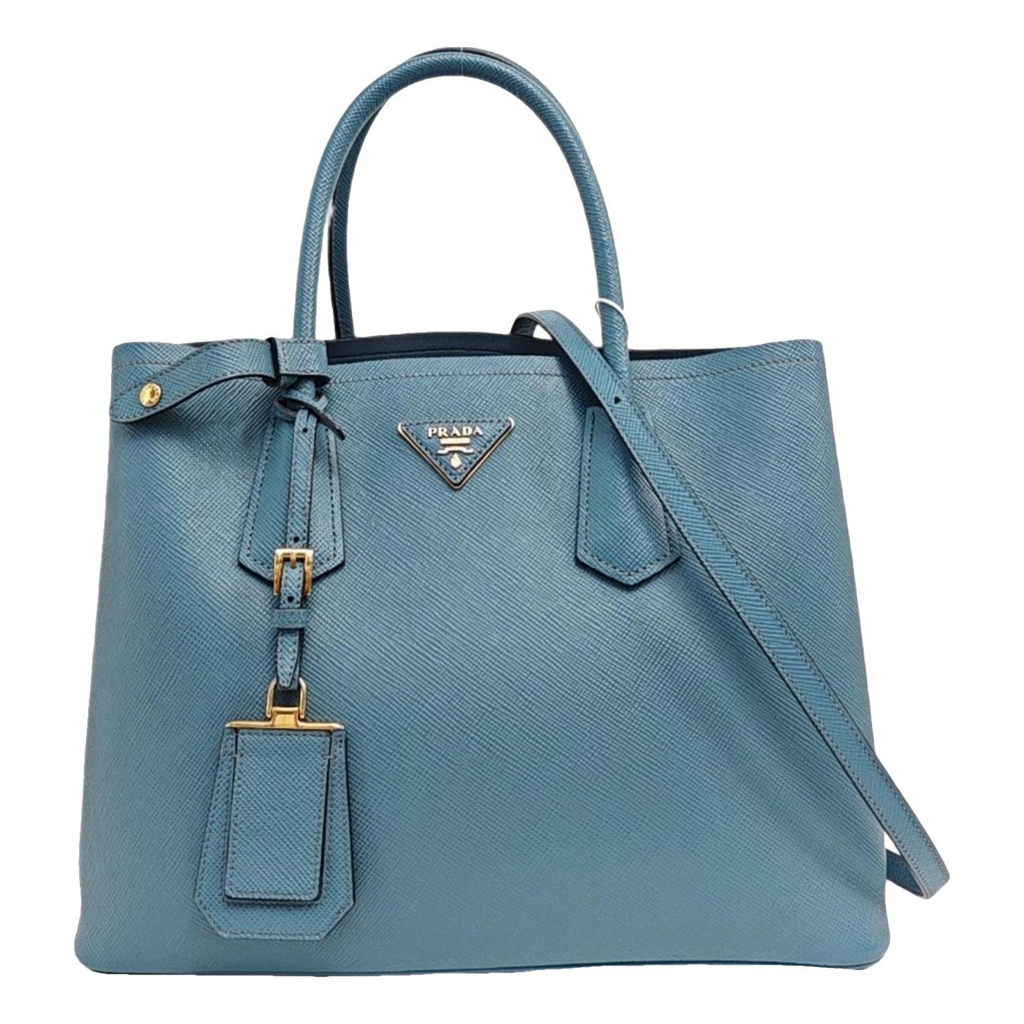 Double leather handbag