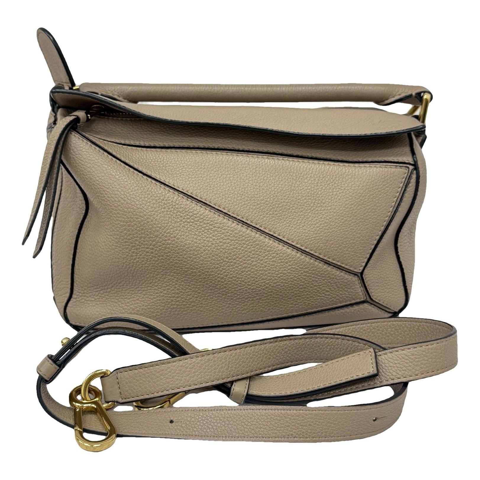 Puzzle leather handbag