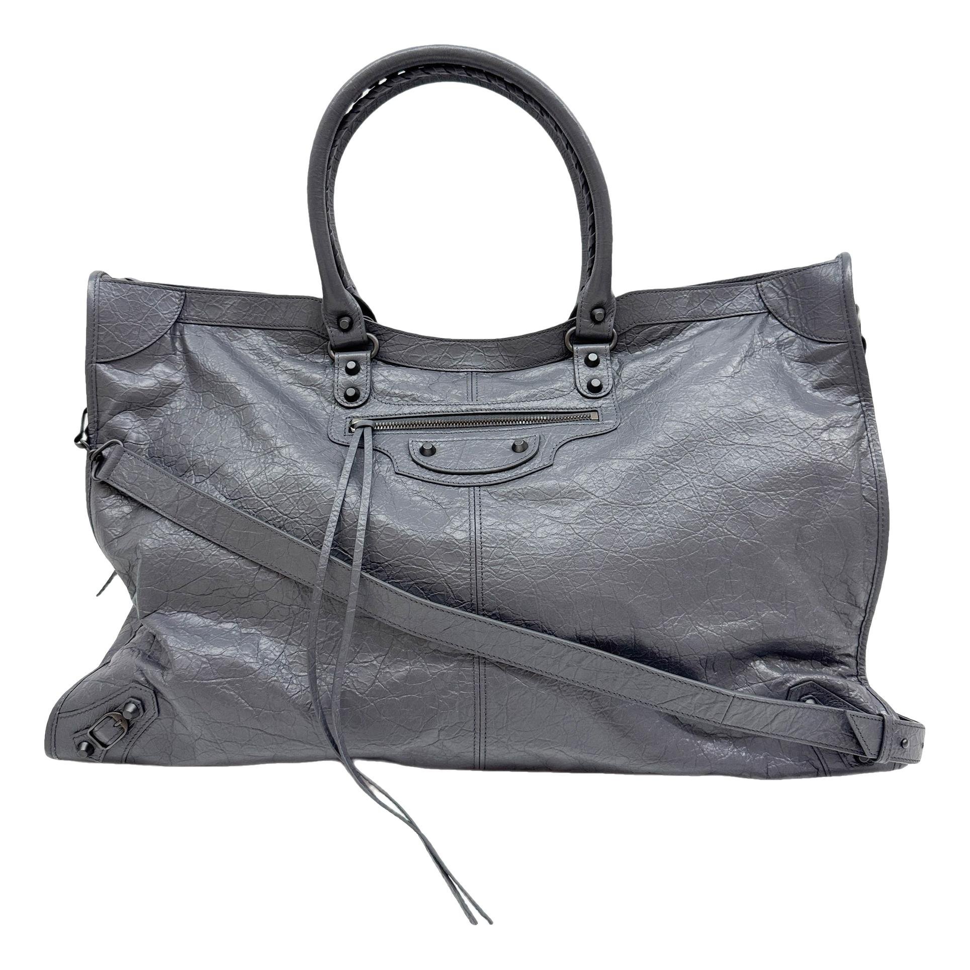 City leather handbag