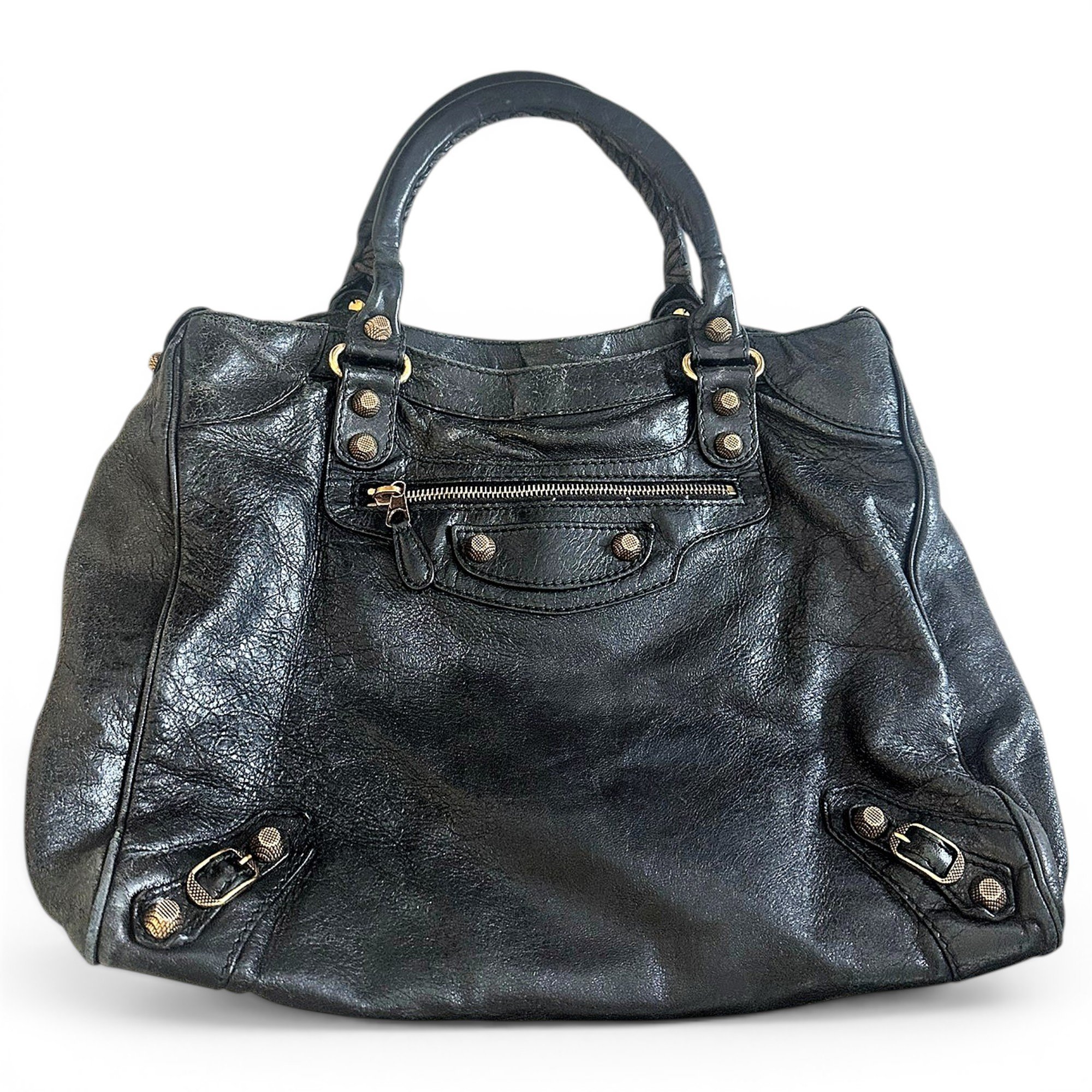 City leather handbag