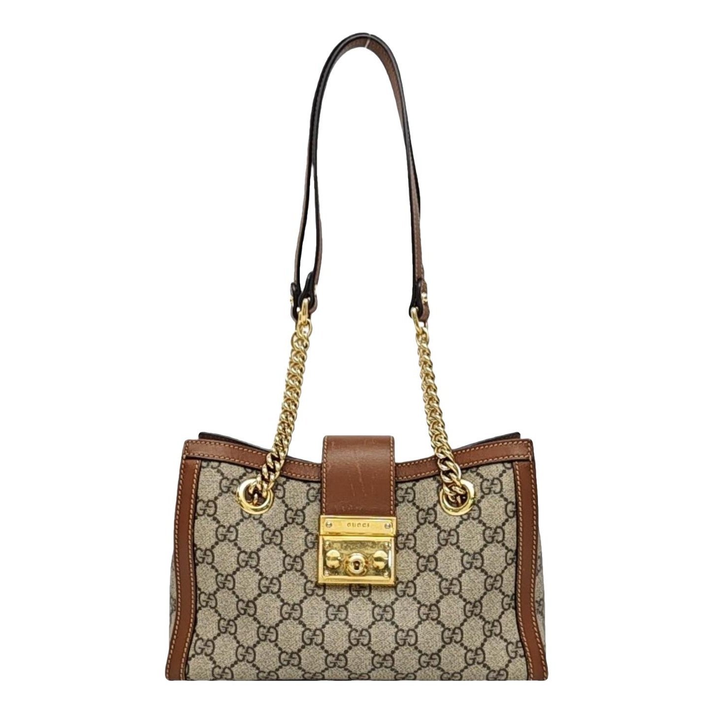 Padlock leather handbag