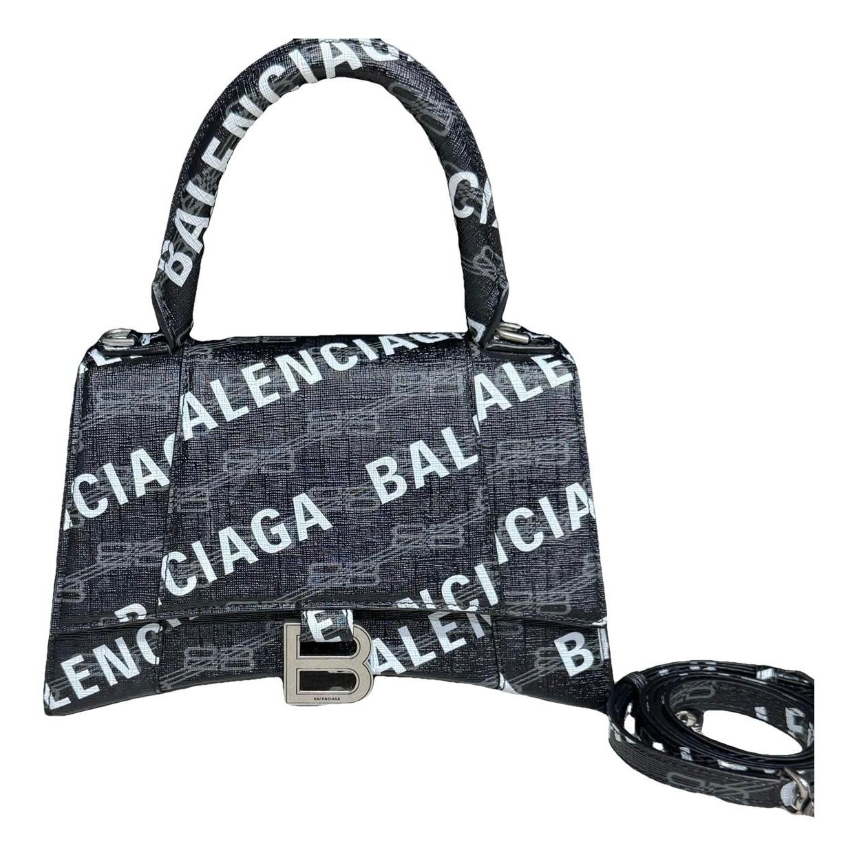 Hourglass leather handbag