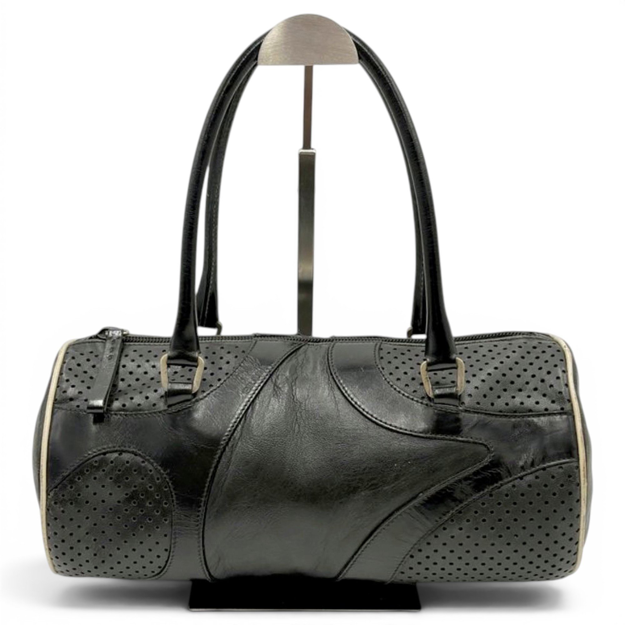 Bowling leather handbag