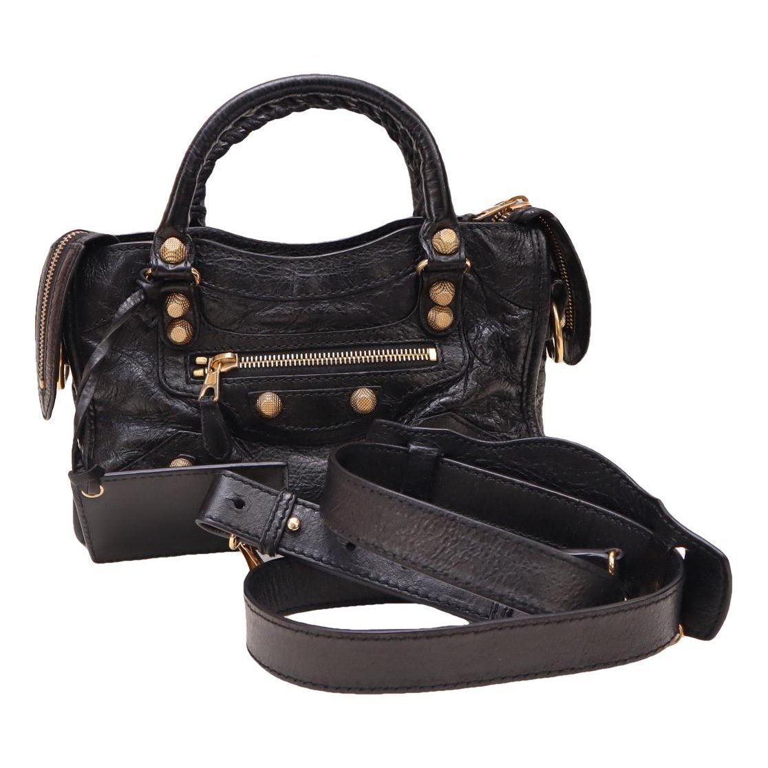 City leather handbag