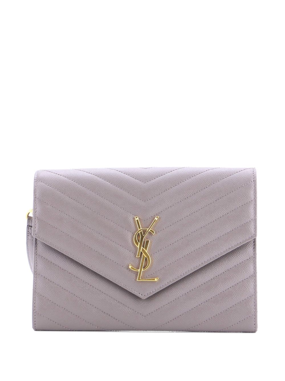Classic Monogram Envelope Wristlet Matelasse Chevron Leather clutch bag
