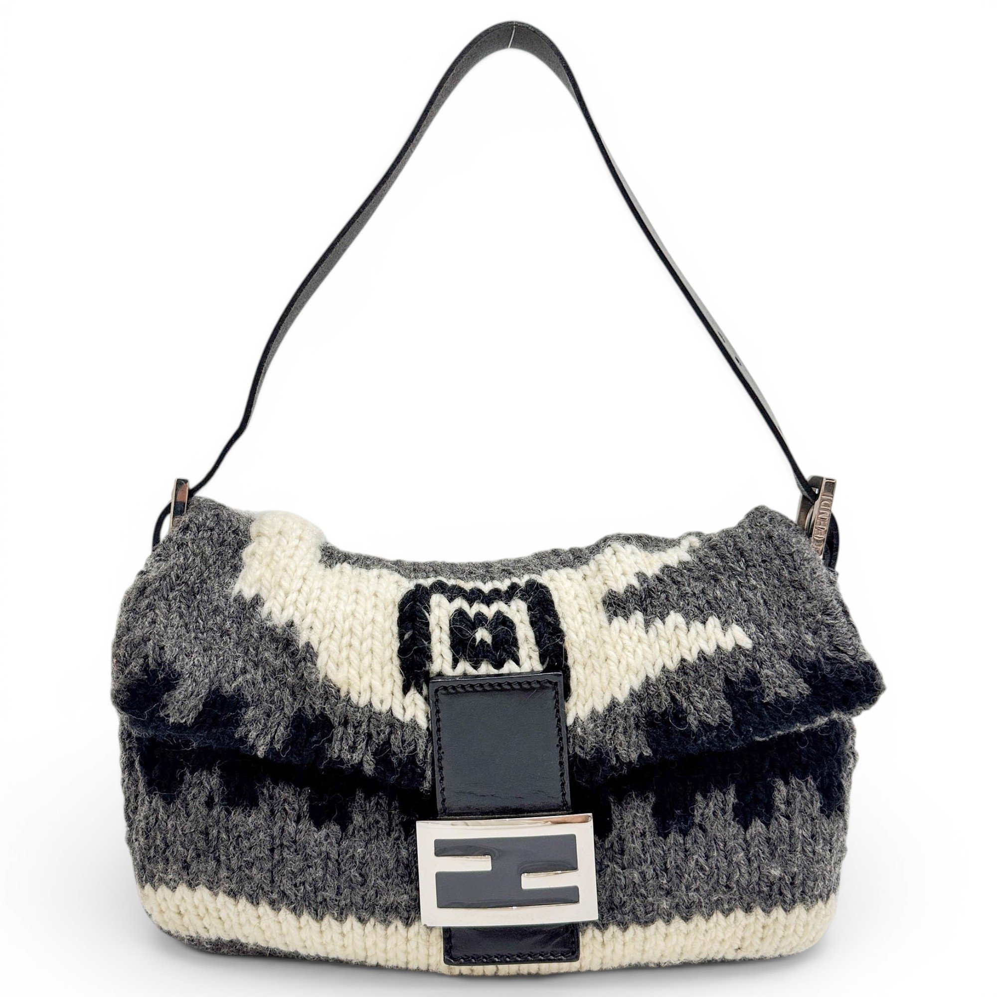 Baguette wool handbag
