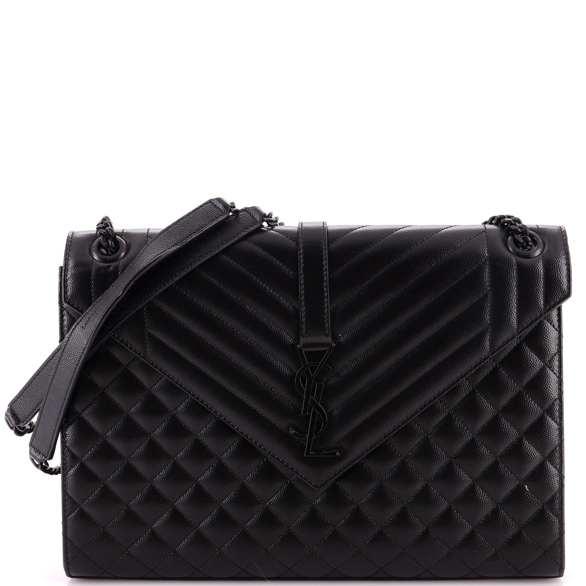 Classic Monogram Envelope Satchel Mixed Matelasse Leather Large