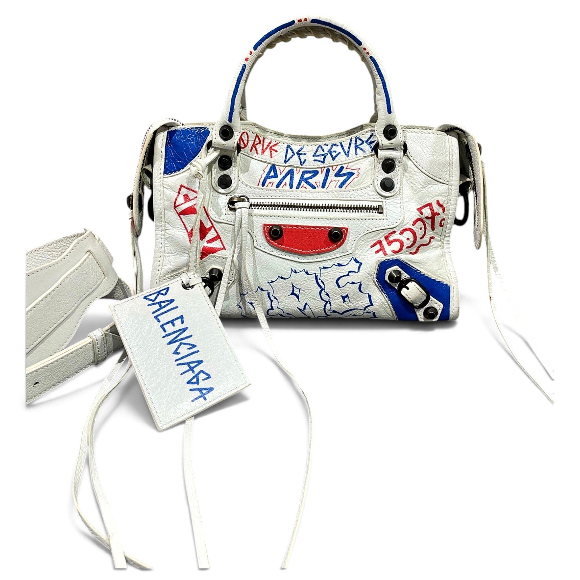 City leather handbag