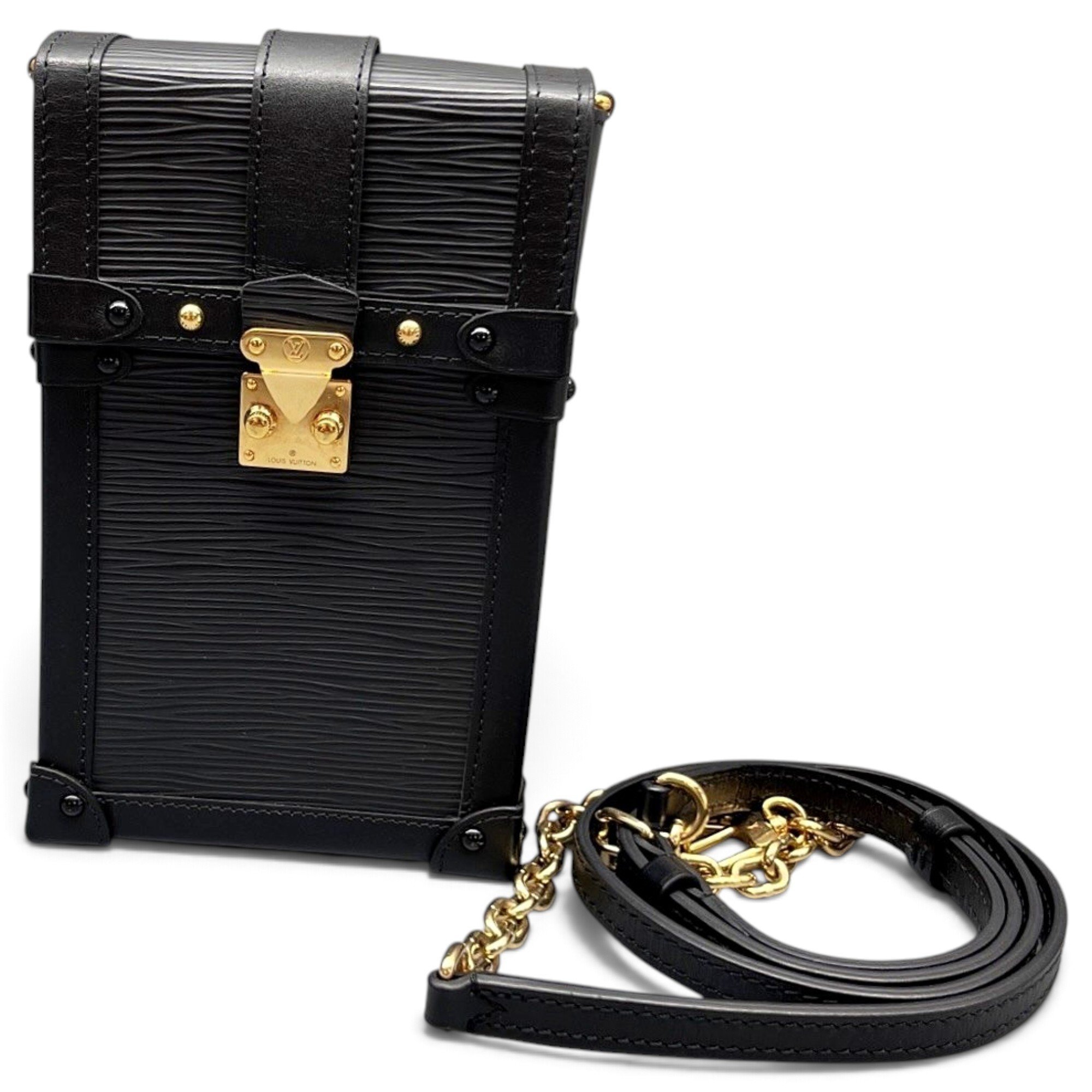 Pochette Trunk Verticale leather handbag