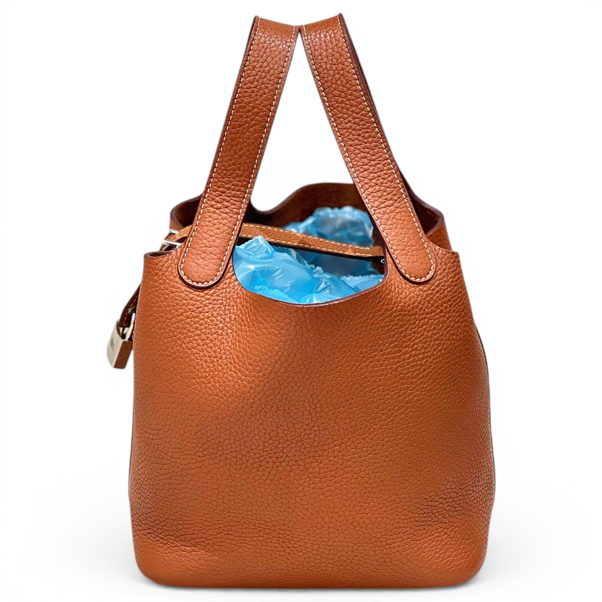 Picotin leather tote