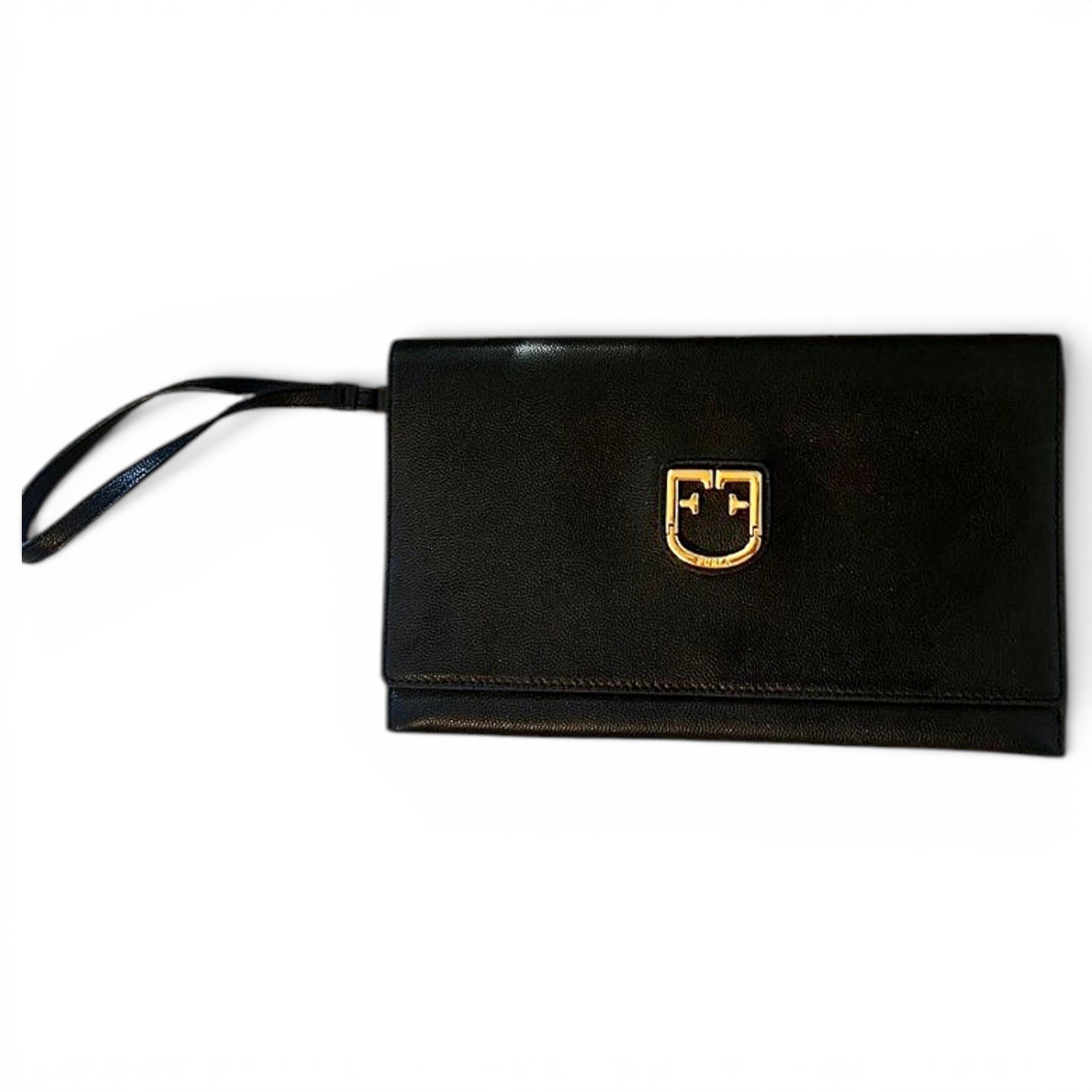 Leather clutch bag