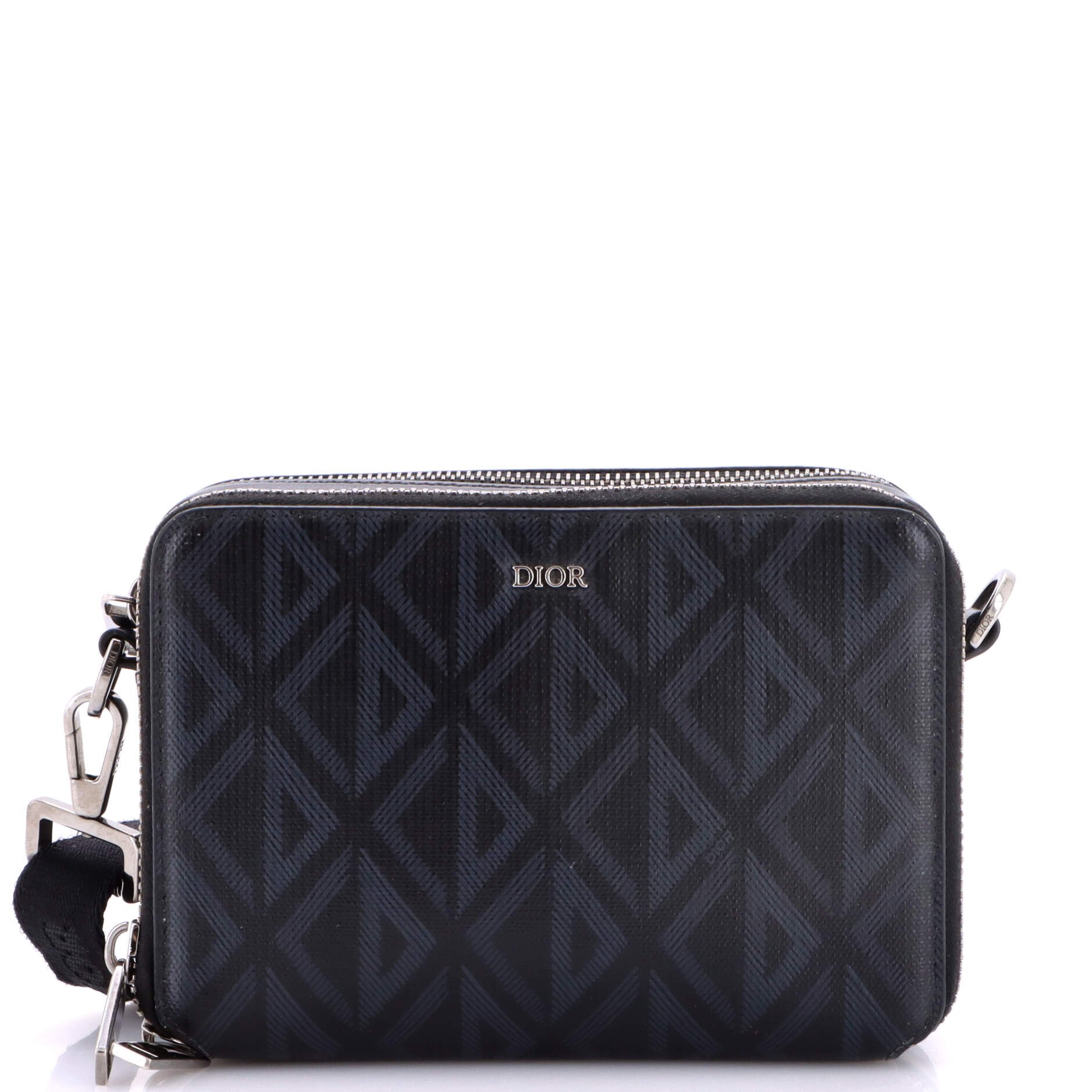 Double Zip Crossbody Pouch CD Diamond Coated Canvas