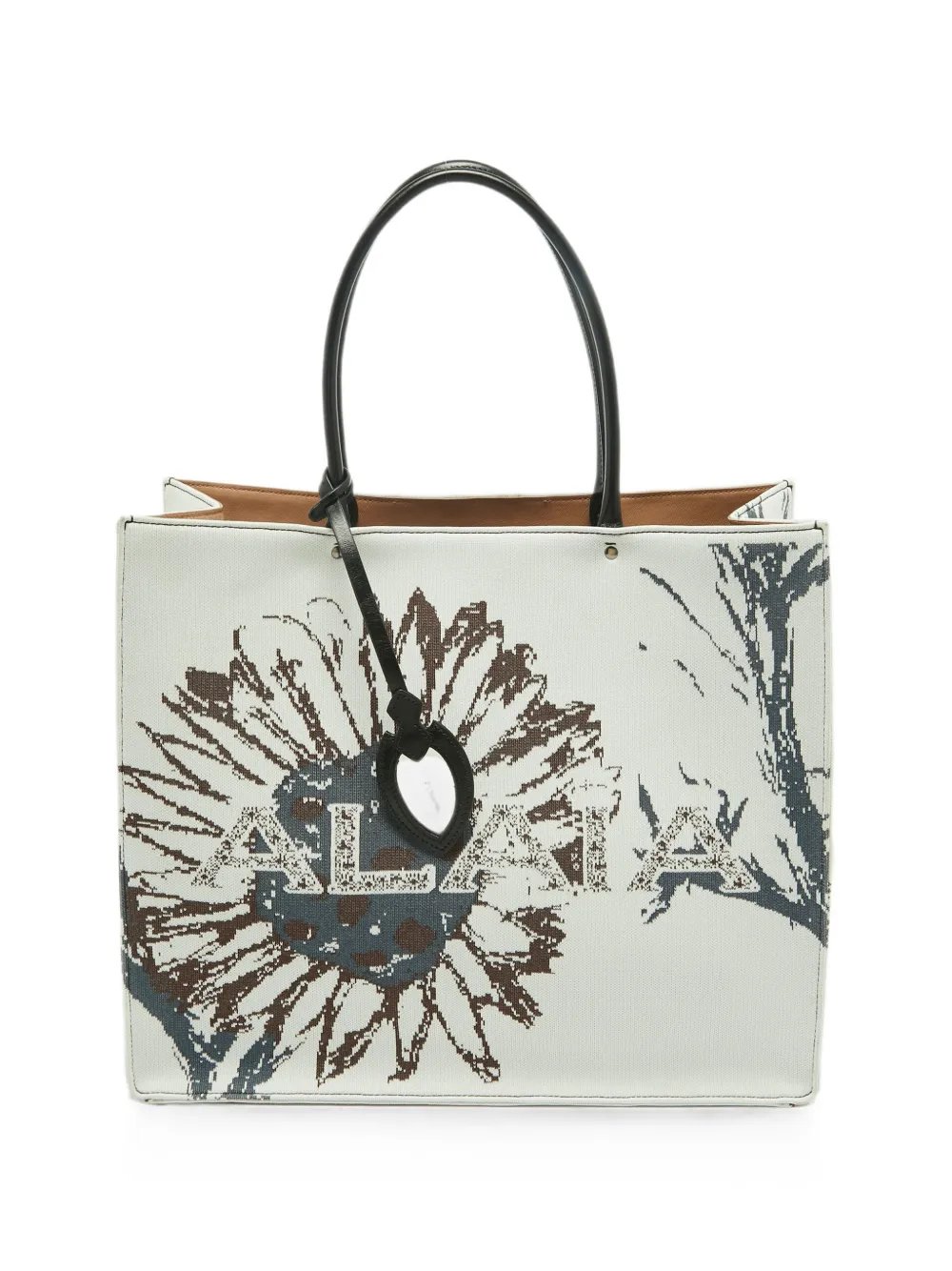 floral-print tote bag