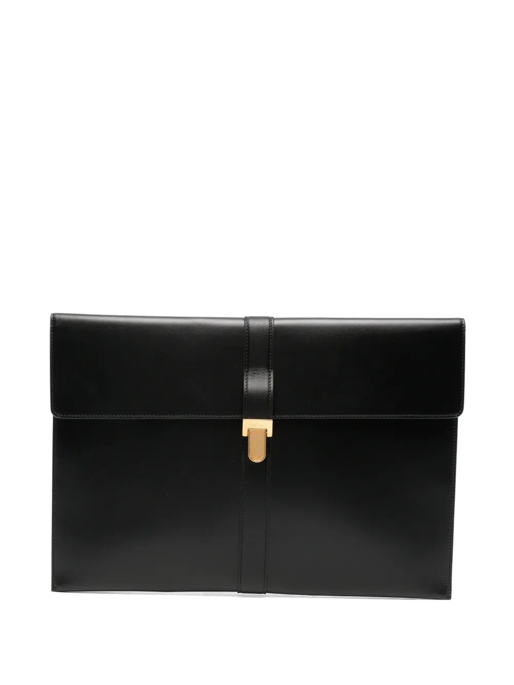 The Row foldover leather clutch bag