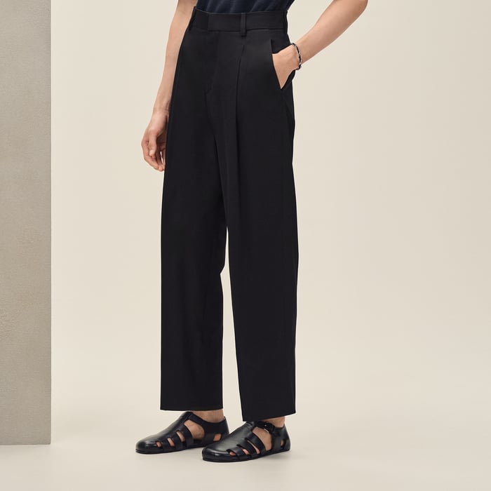 Noir Pleated Palerme Pants