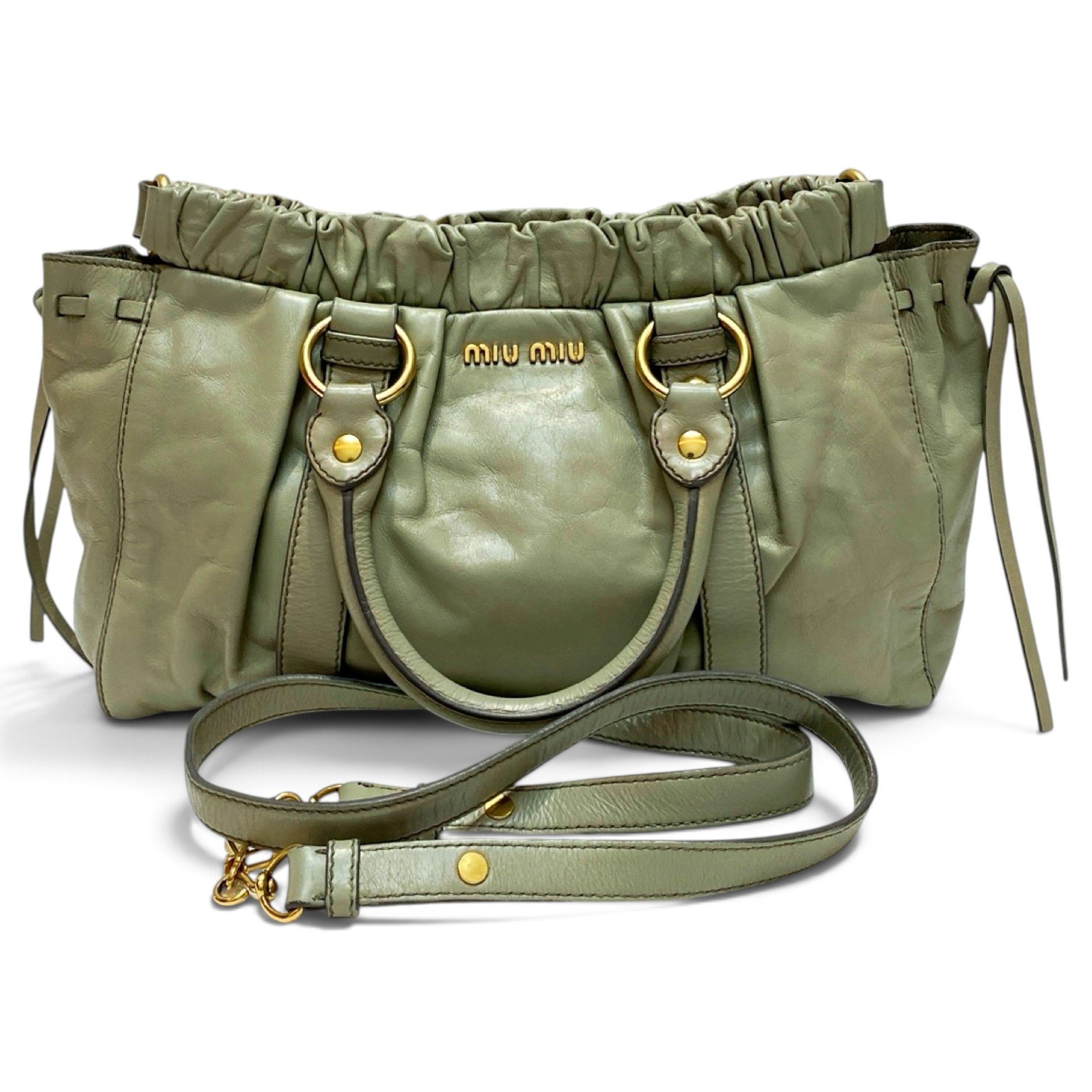 Bow bag leather handbag