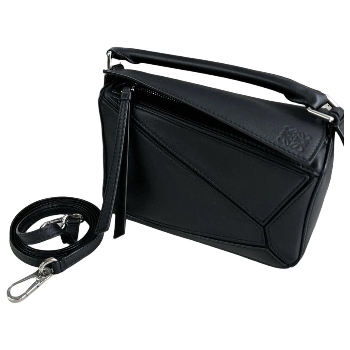 Puzzle leather handbag