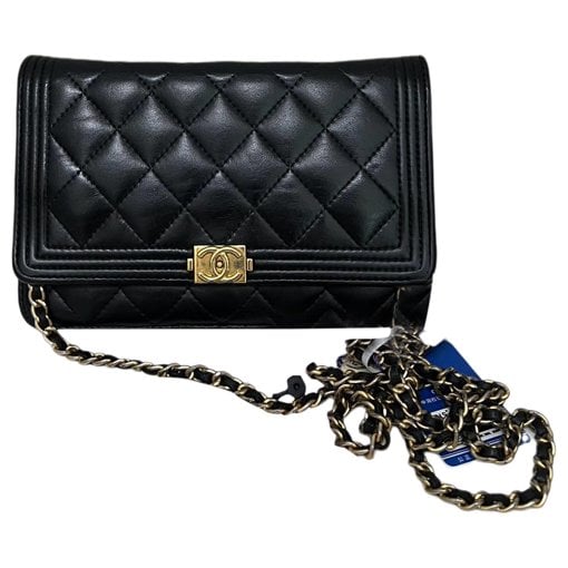 Wallet On Chain Boy Half Flap leather crossbody bag