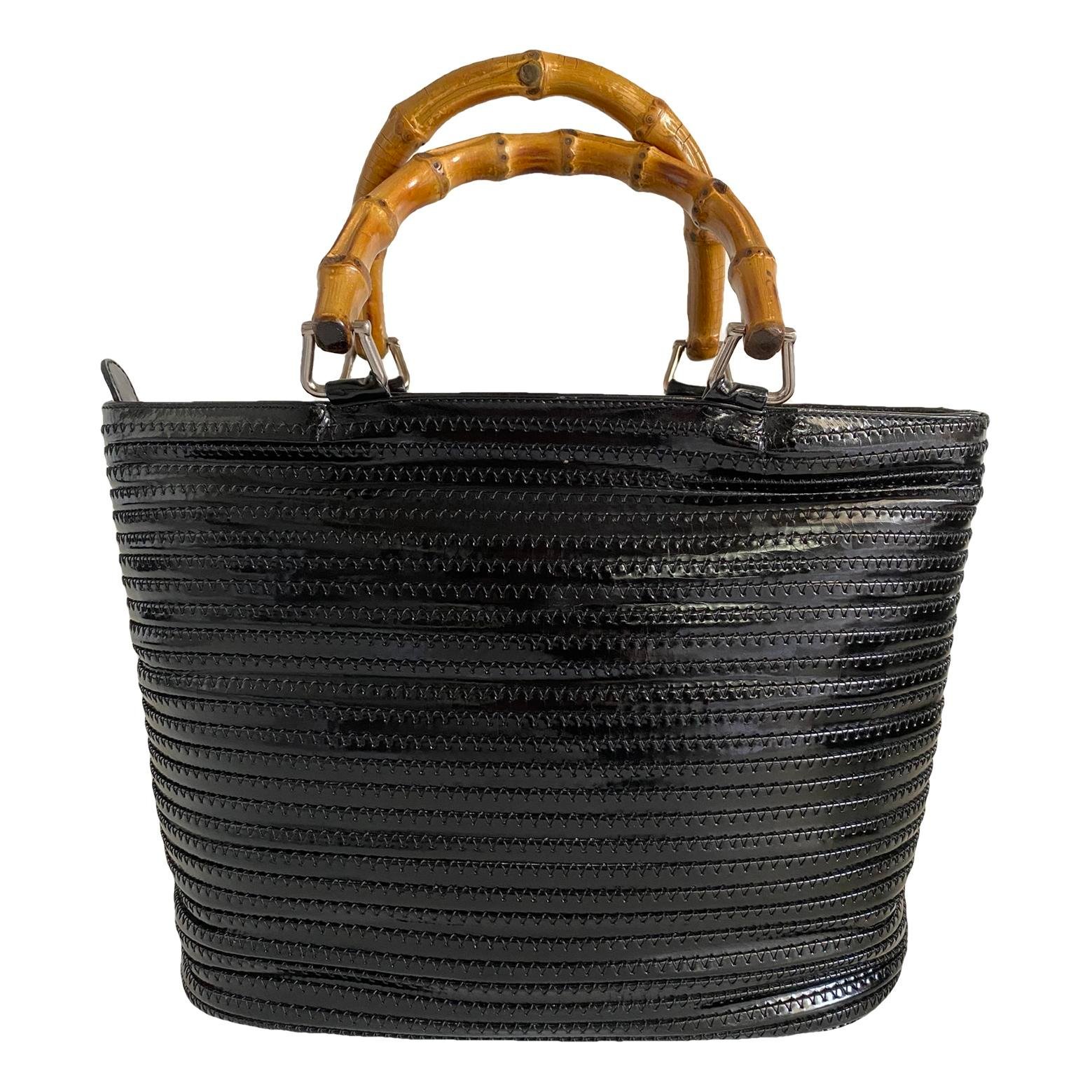 Bamboo leather handbag